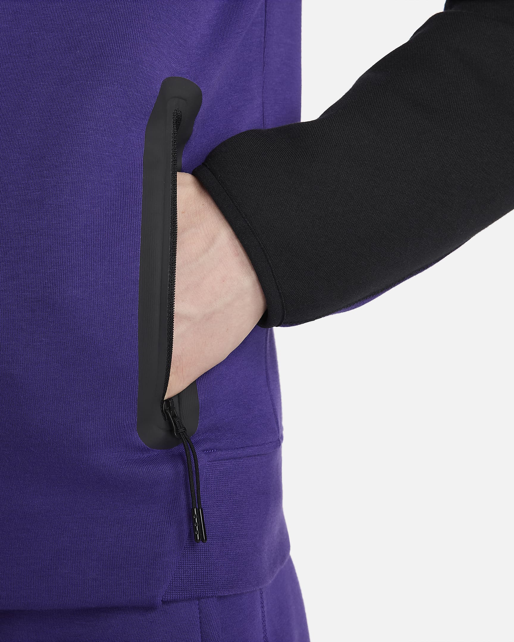 Nike Sportswear Tech Fleece Windrunner cipzáras, kapucnis férfipulóver - Field Purple/Fekete