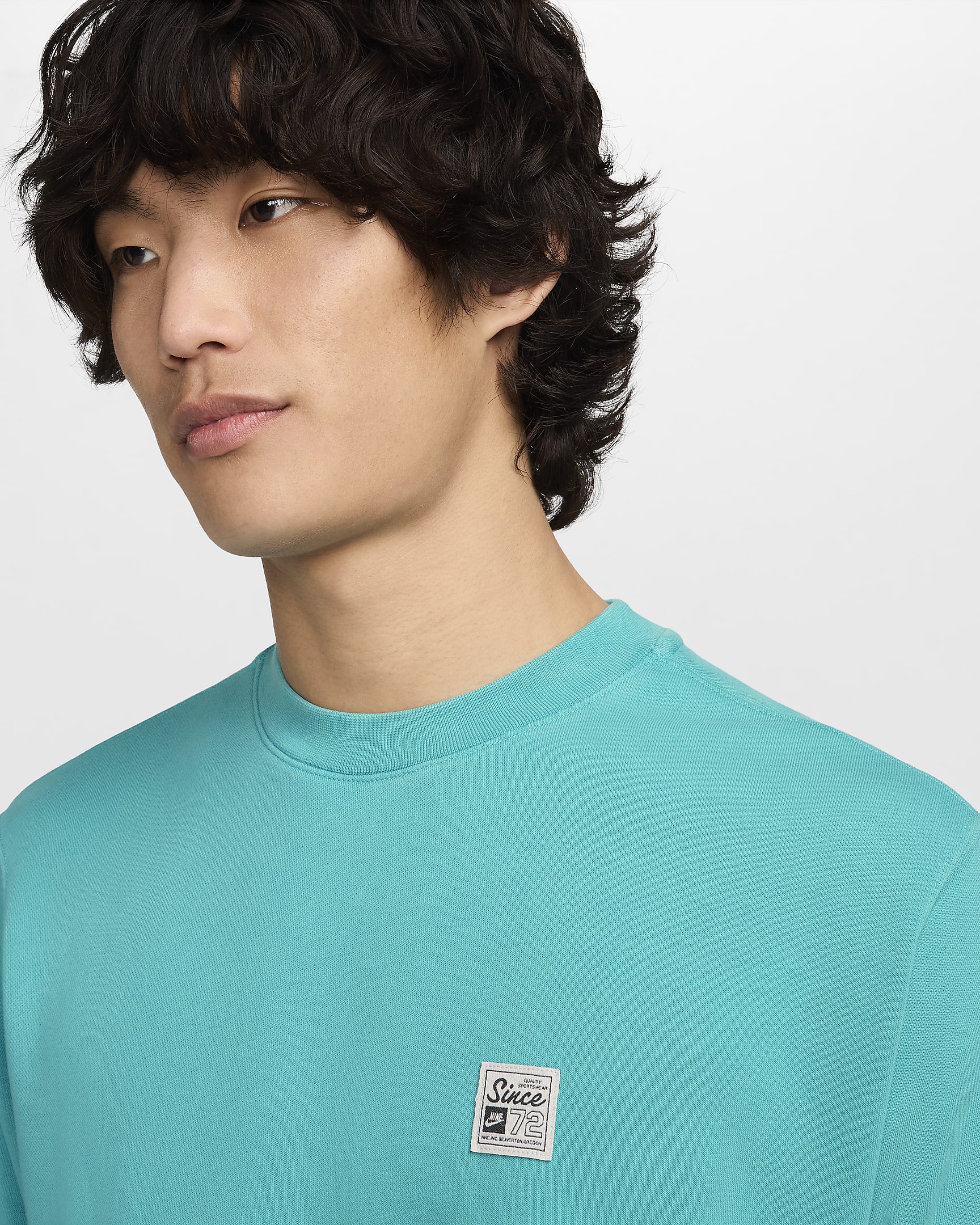 Nike Sportswear Men's Crew-Neck French Terry Sweatshirt - Teal Nebula/Teal Nebula