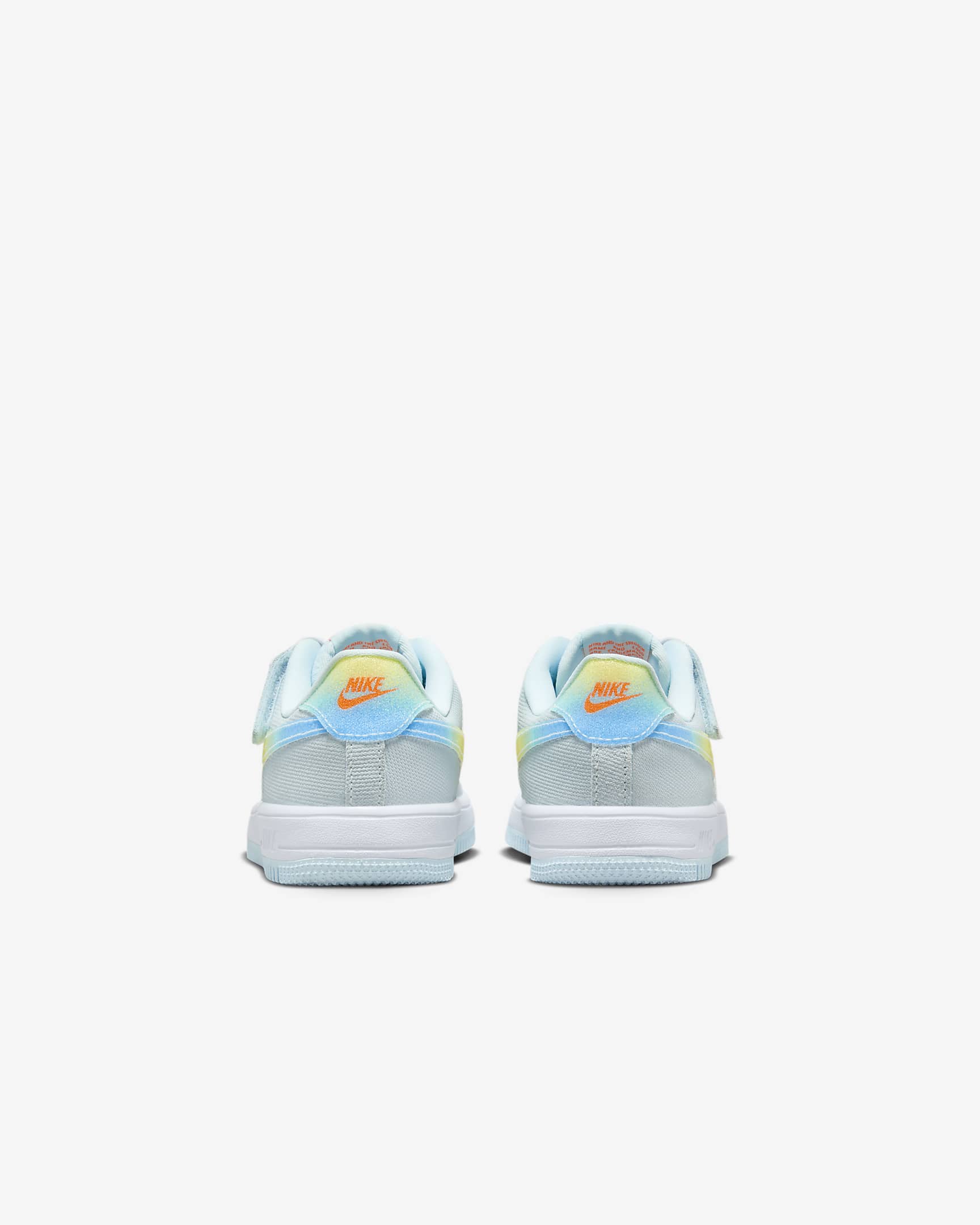 Nike Force 1 Low EasyOn Younger Kids' Shoes - Glacier Blue/Light Lemon Twist/Aquarius Blue/Total Orange