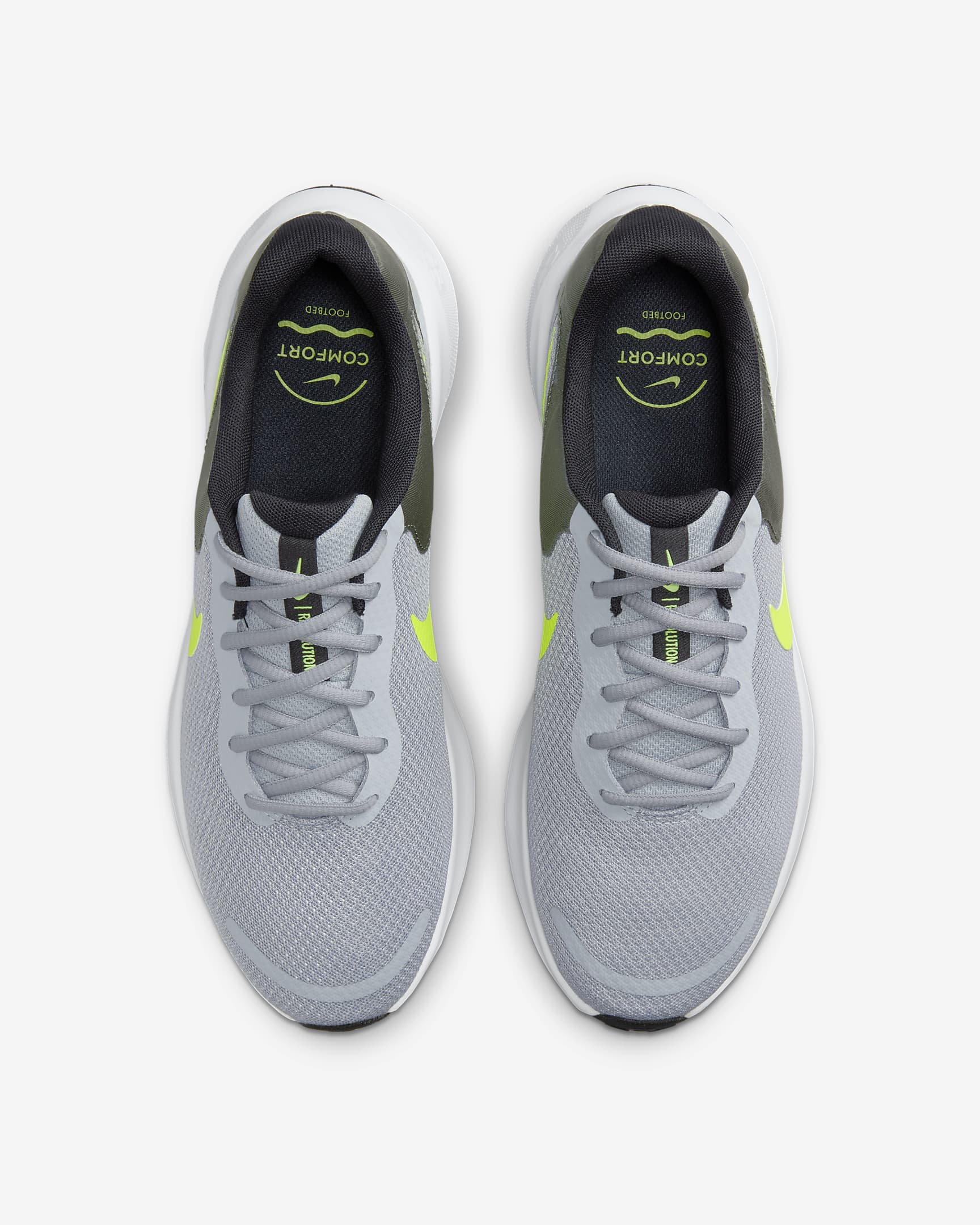 Nike Revolution 7 Men's Road Running Shoes - Wolf Grey/Smoke Grey/Black/Volt