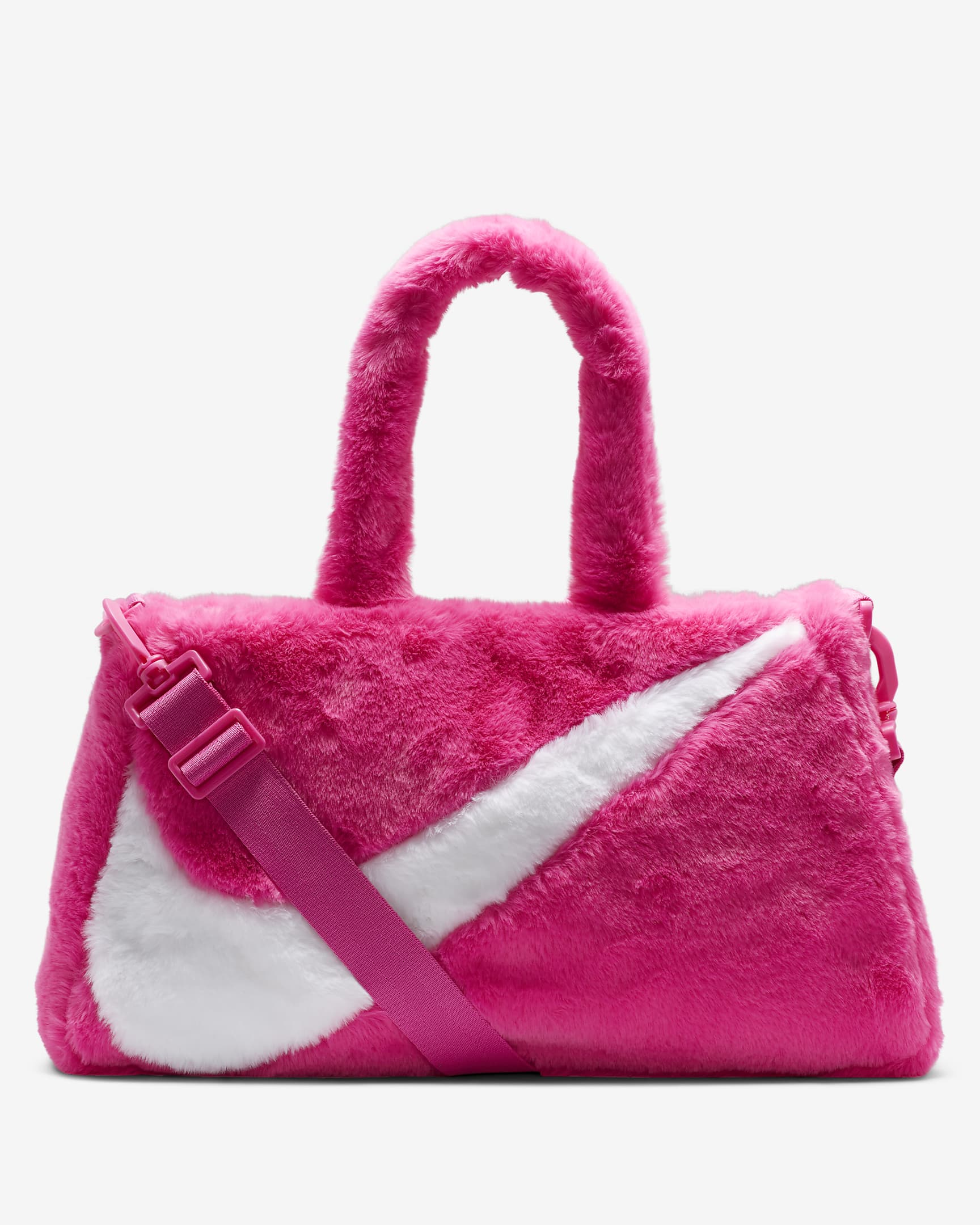 Nike Sportswear Faux Fur Tote (10L) - Laser Fuchsia/Laser Fuchsia/White