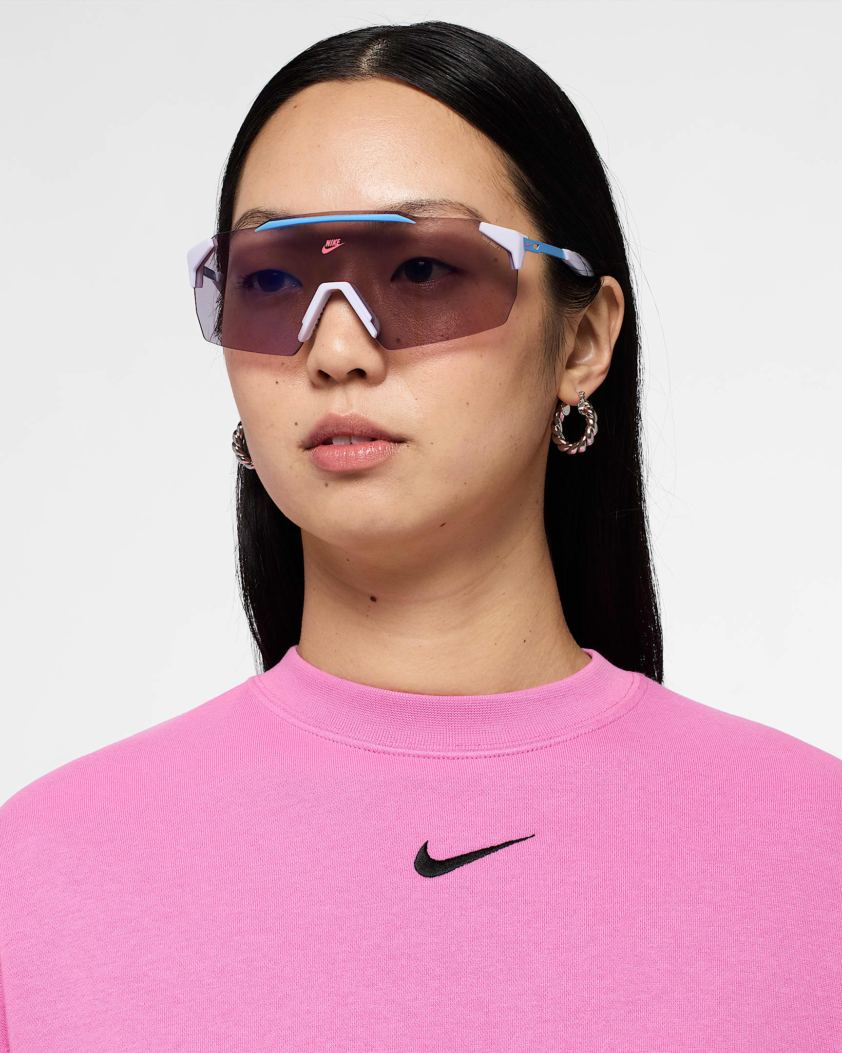 Nike Limitless Shield zonnebril met spiegeleffect - Amethyst Tint/Hyper Pink