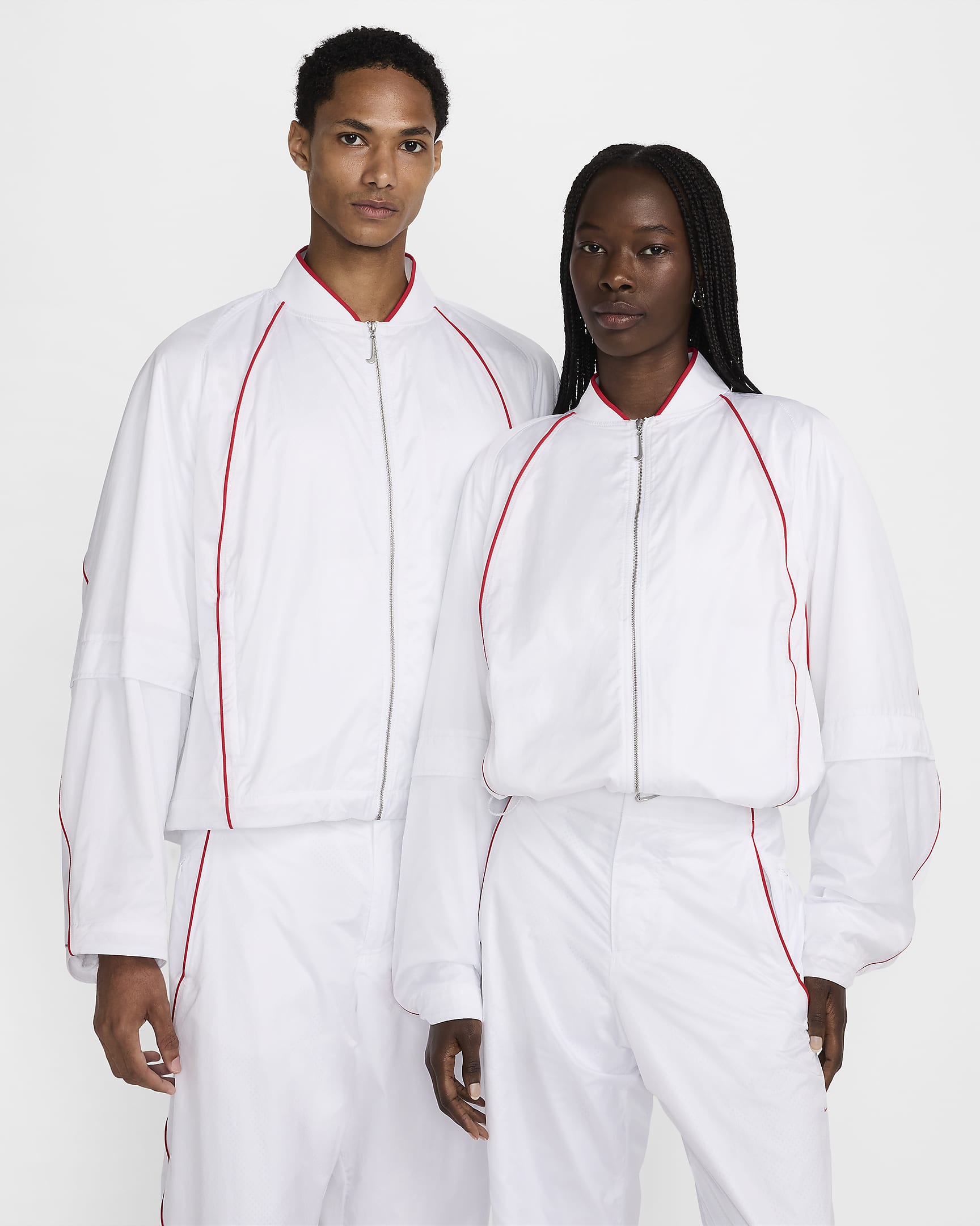 Nike x Jacquemus Track-Jacket - Weiß/University Red