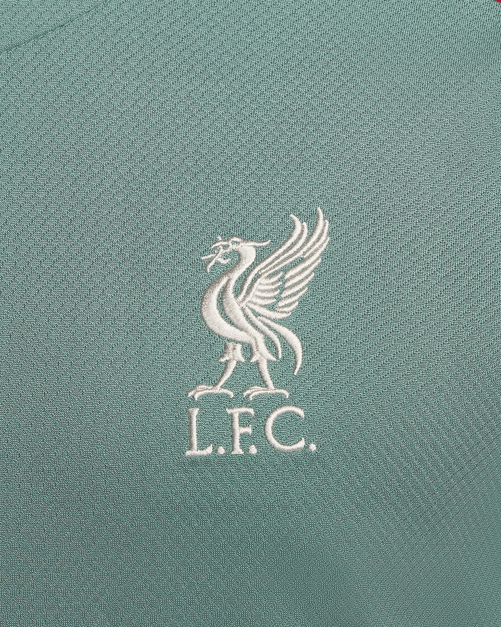 Liverpool FC Strike Nike Dri-FIT Kısa Kollu Örgü Erkek Futbol Üstü - Bicoastal/Bicoastal/Gym Red/Light Orewood Brown