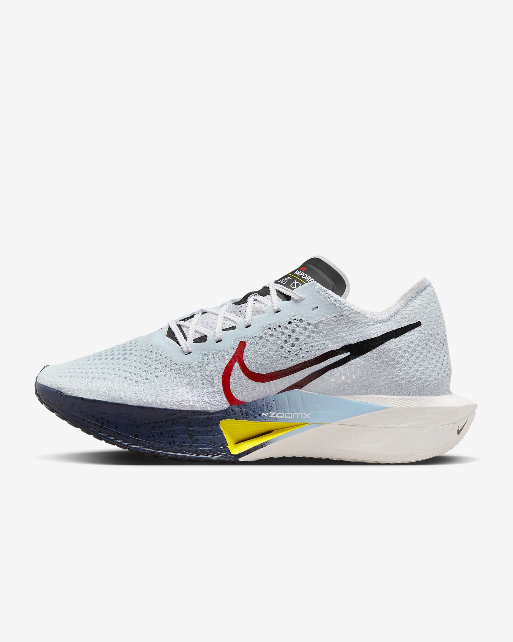 Nike Vaporfly 3 Men's Road Racing Shoes - White/Pure Platinum/Speed Yellow/Speed Red