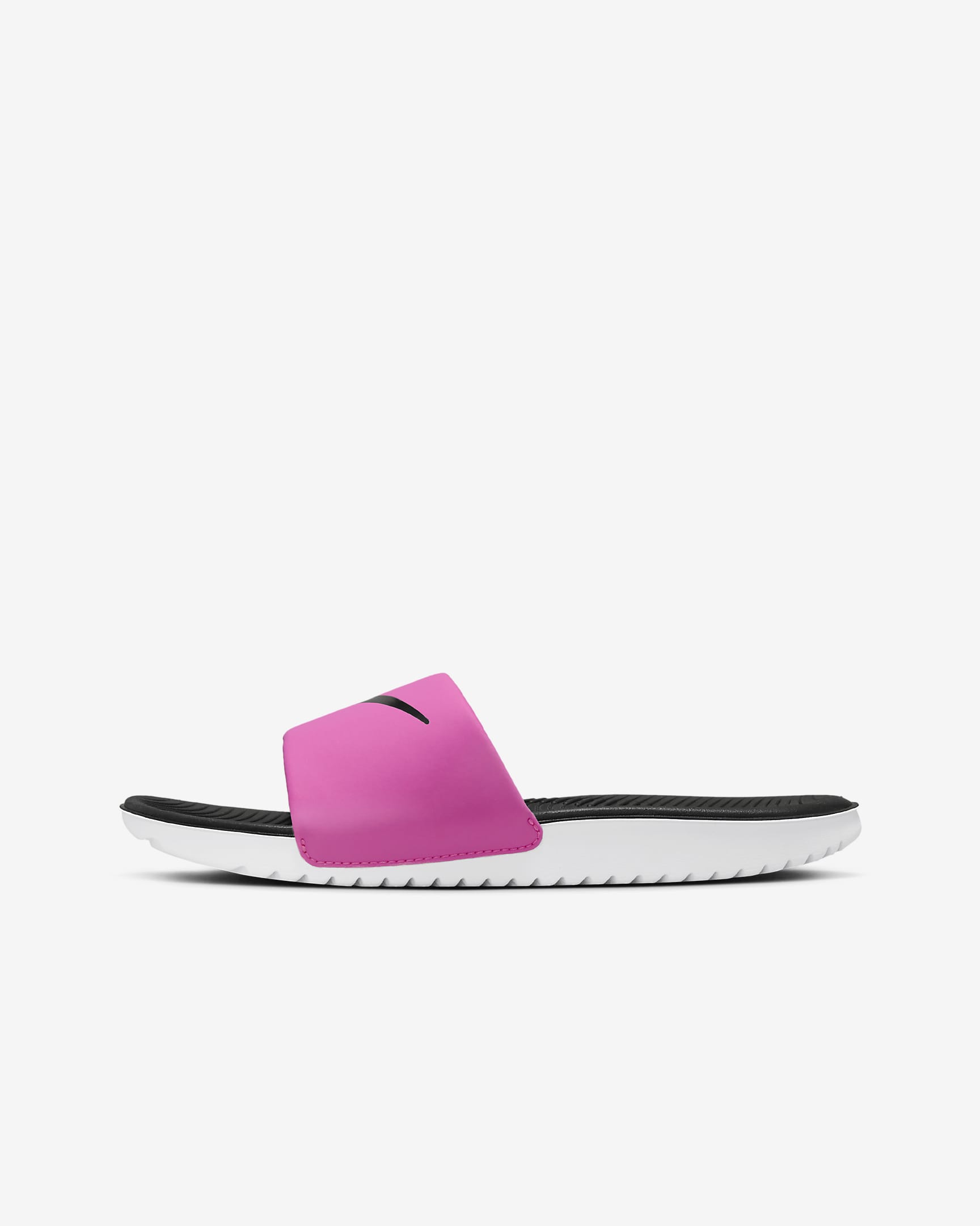 Claquette Nike Kawa pour enfant/ado - Laser Fuchsia/Blanc/Noir