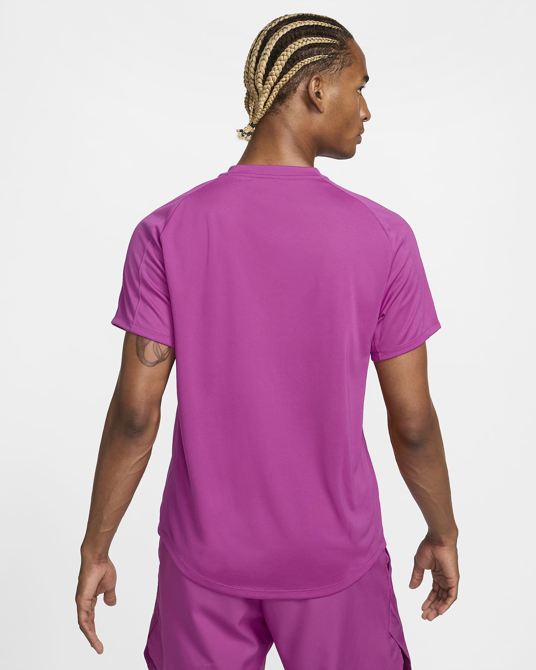 NikeCourt Dri-FIT Victory Men's Tennis Top - Hot Fuchsia/Hot Fuchsia/White