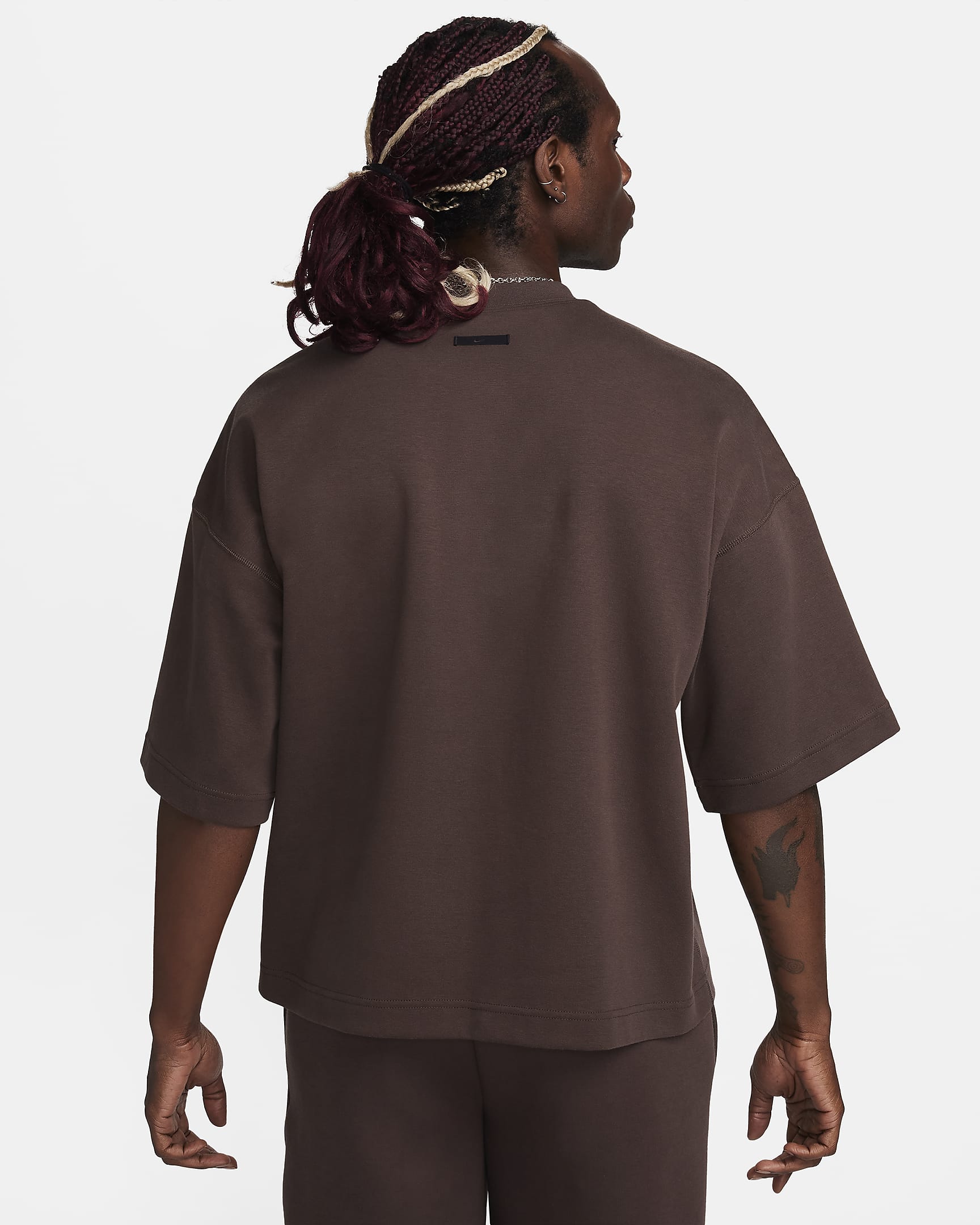 Sweat oversize à manches courtes Nike Sportswear Tech Fleece Reimagined pour homme - Baroque Brown