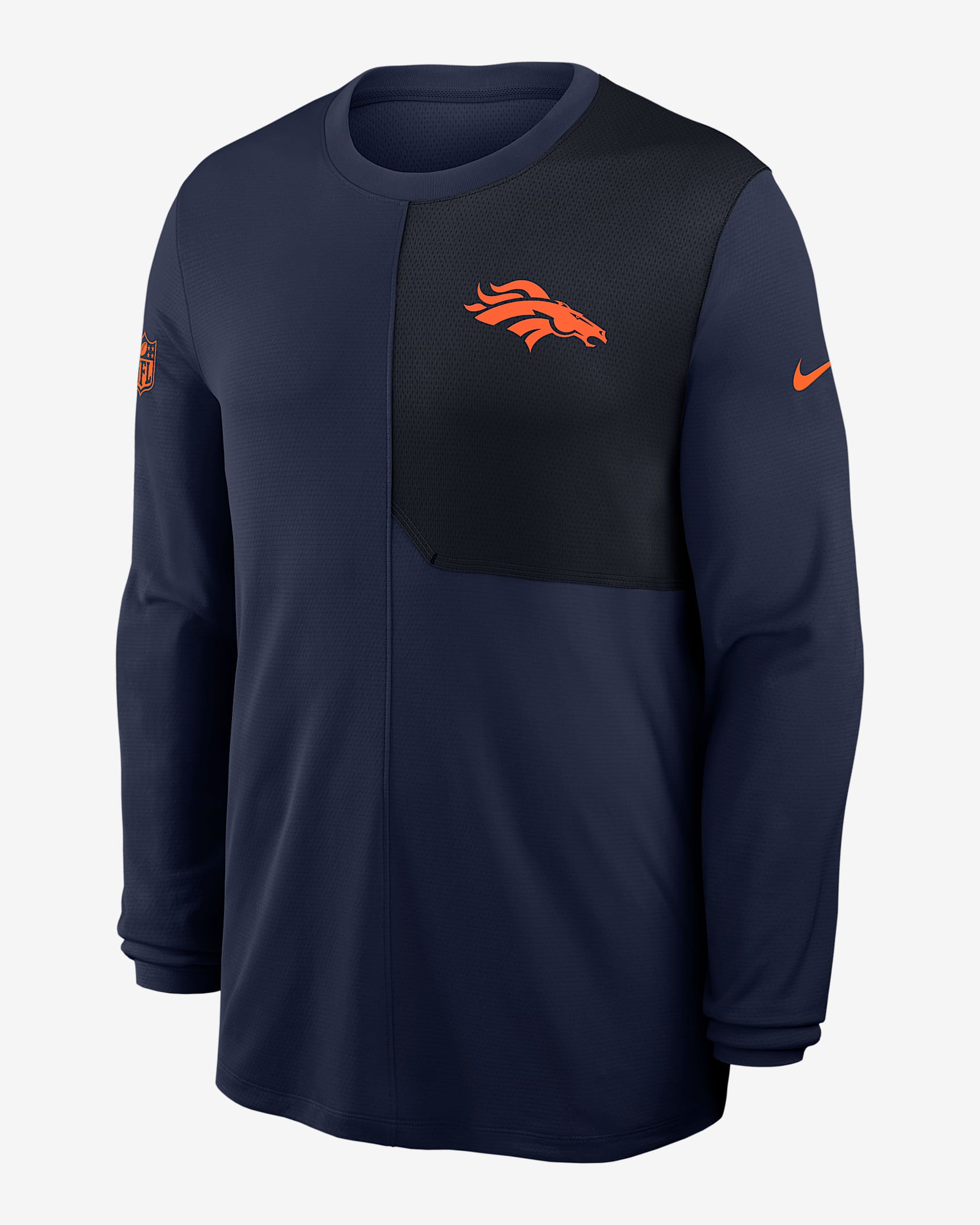 Denver Broncos Sideline Coach Men's Nike Dri-FIT NFL Long-Sleeve Top - Navy