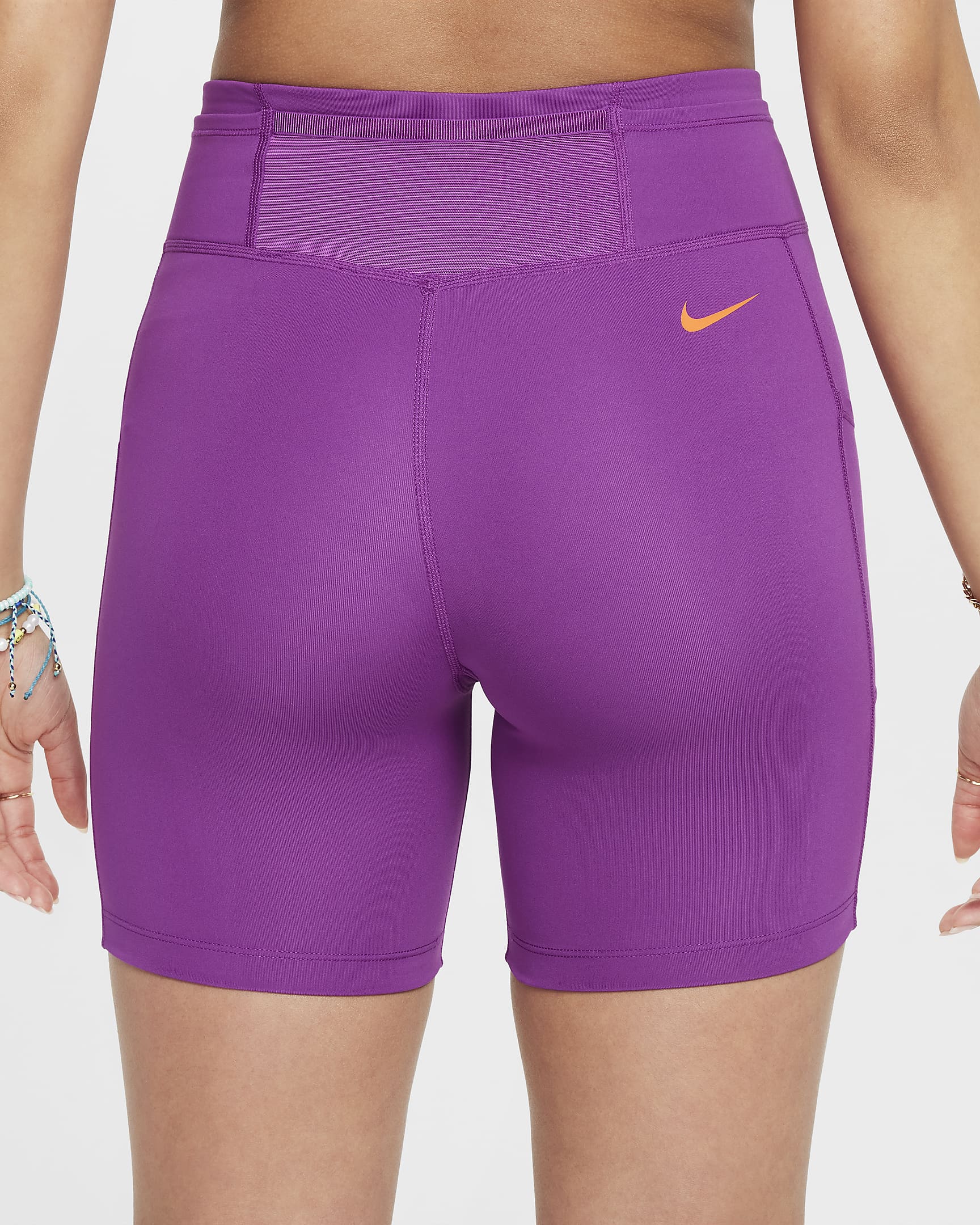 Nike ACG Repel One Older Kids' (Girls') Biker Shorts with Pockets - Bold Berry/Safety Orange