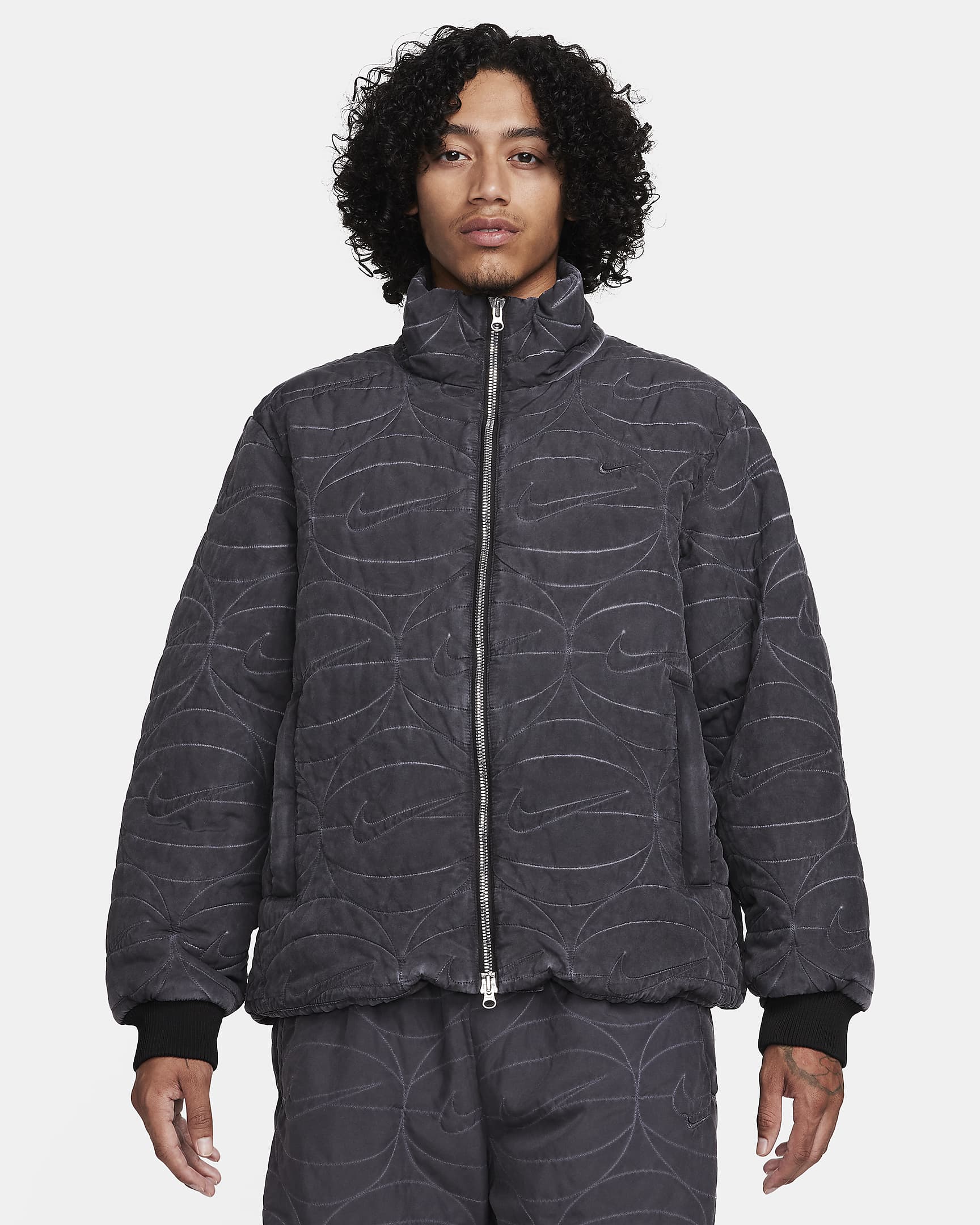 Veste de basket à zip tissée Nike pour homme - Noir/Blanc