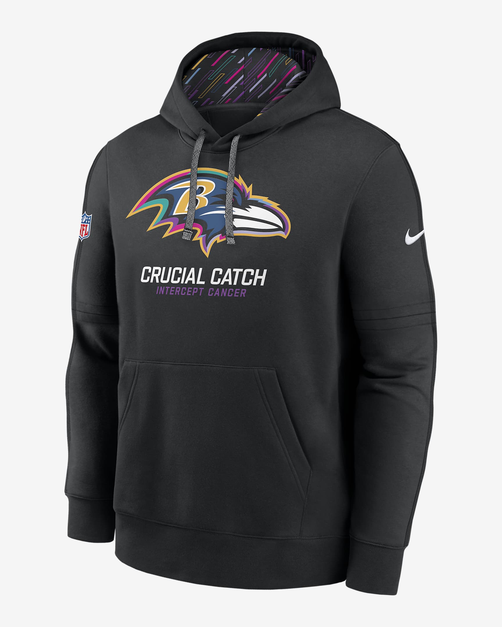 Sudadera con gorro sin cierre Nike de la NFL para hombre Baltimore Ravens Crucial Catch Club - Negro