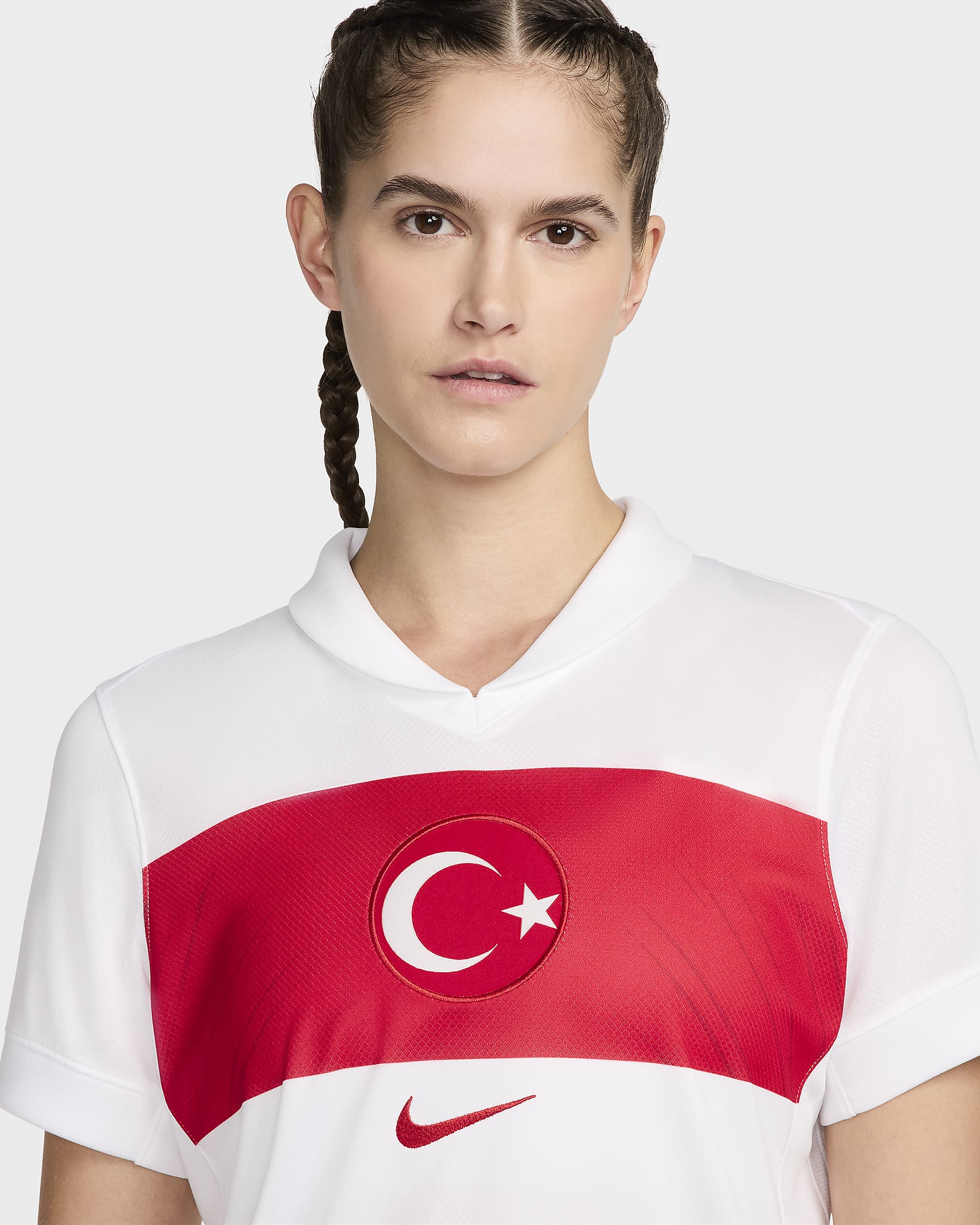 Türkiye 2024/25 Stadium Home Women's Nike Dri-FIT Football Replica Shirt - White/Sport Red/Sport Red