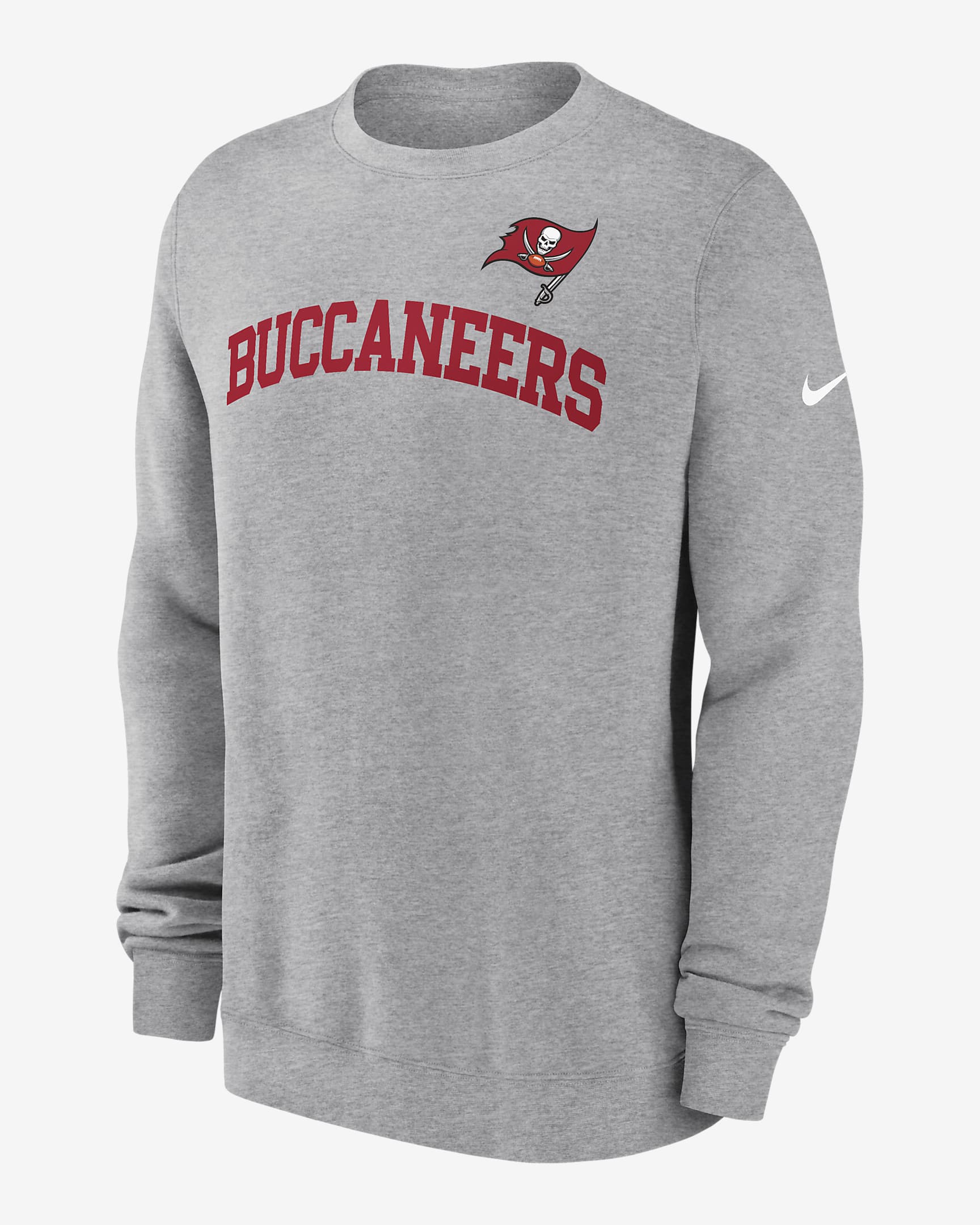 Tampa Bay Buccaneers Club Men's Nike NFL Pullover Crew - Grey Heather