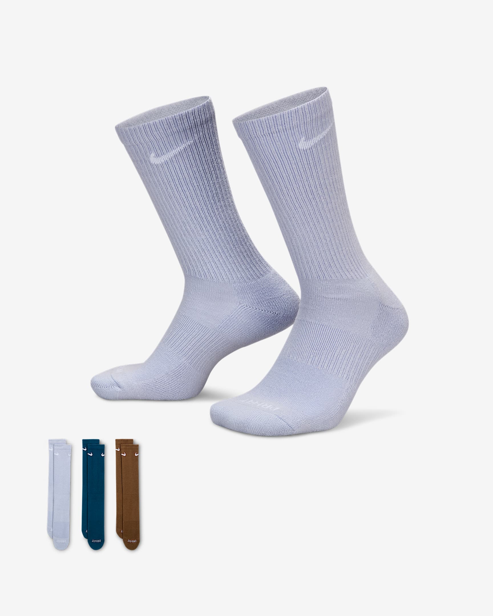 Nike Everyday Plus Cushioned Training Crew Socks (3 Pairs) - Multi-Color