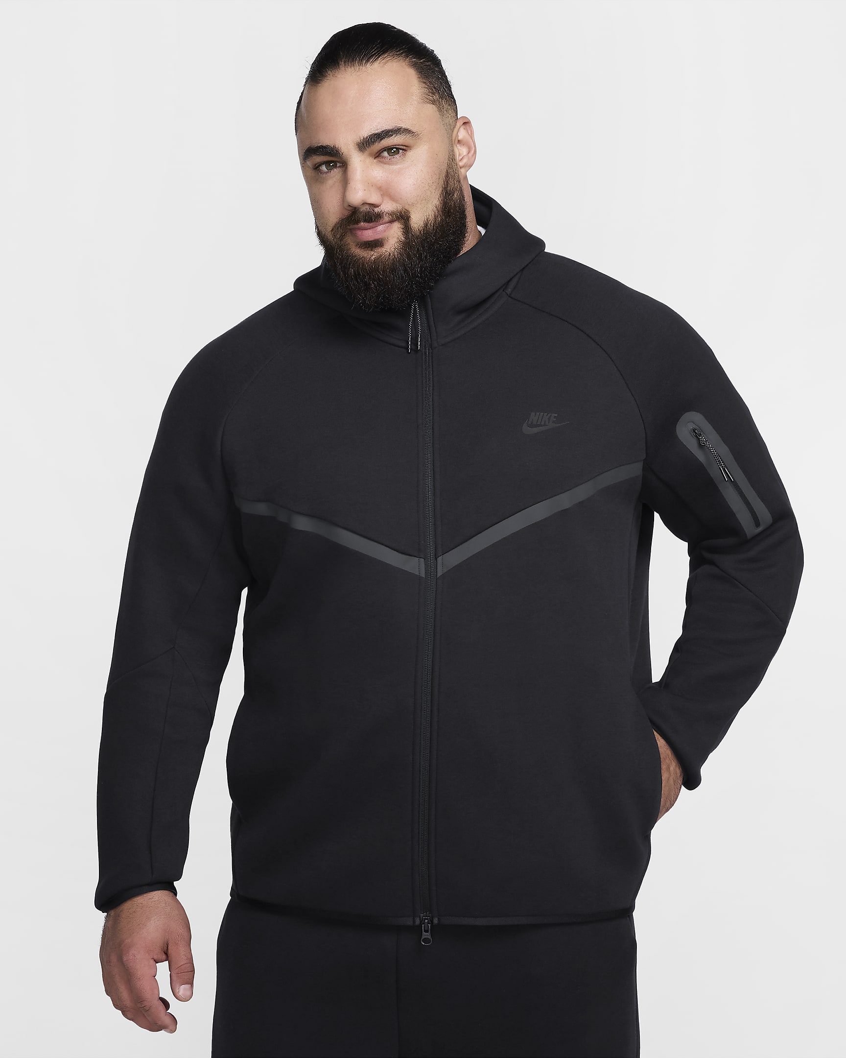 Nike Tech Dessuadora amb caputxa i cremallera completa Windrunner - Home - Negre/Negre