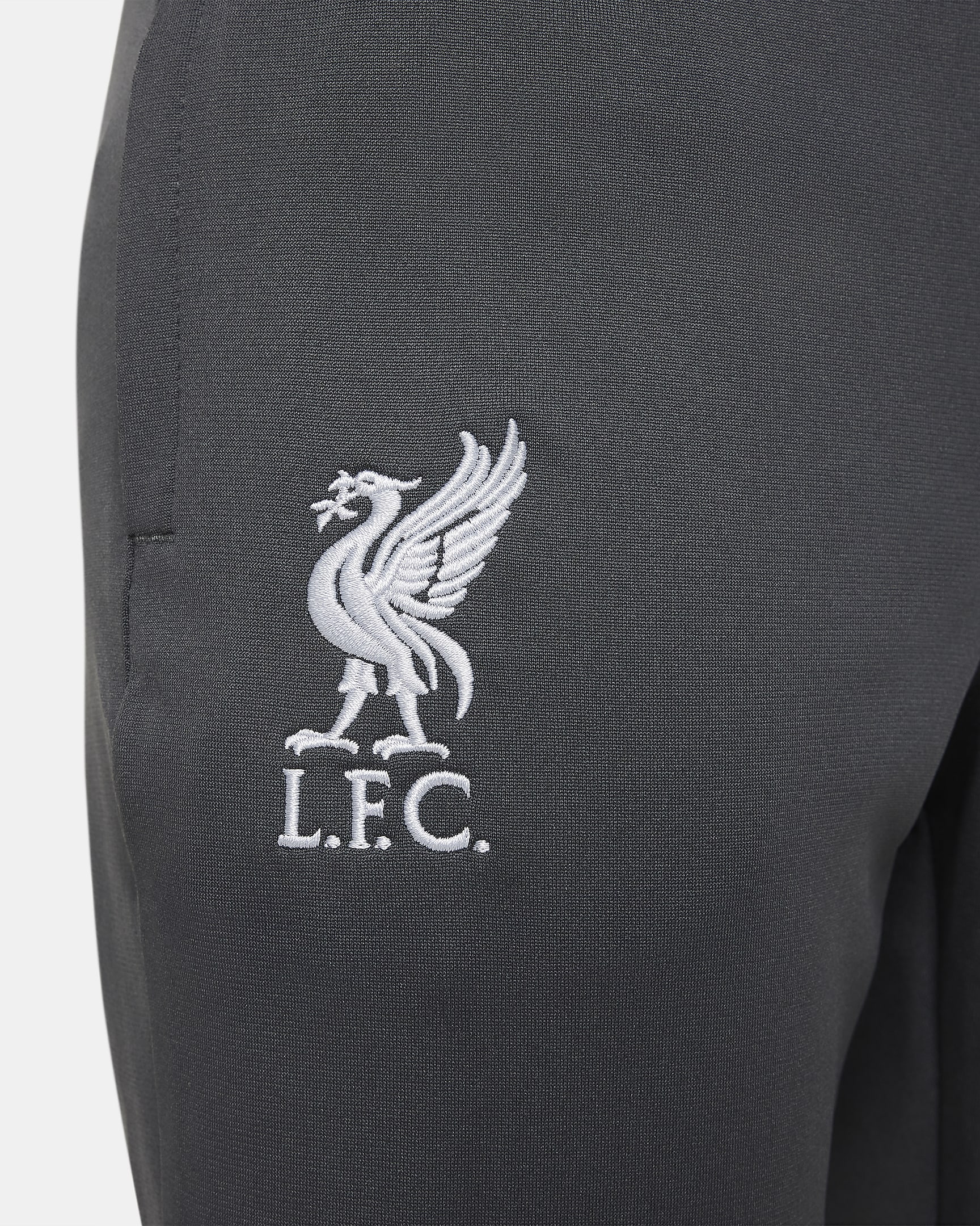 Liverpool F.C. Strike Older Kids' Nike Dri-FIT Football Hooded Knit Tracksuit - Anthracite/Wolf Grey