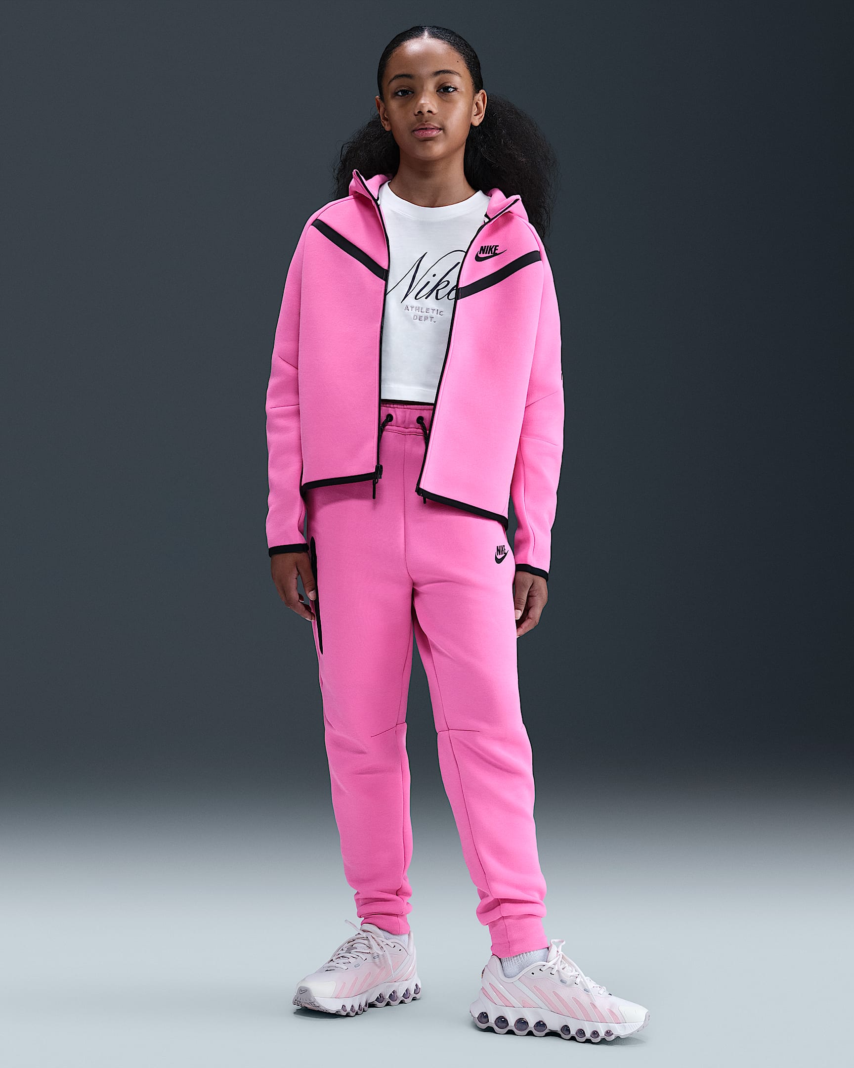 Nike Sportswear Tech Fleece Girls' Joggers - Playful Pink/Black/Black