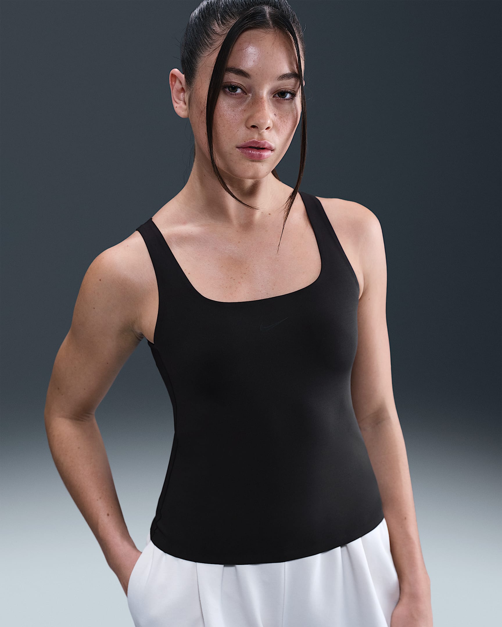 Nike Form Women's Tank Top - Black/Smoke Grey/Dark Smoke Grey