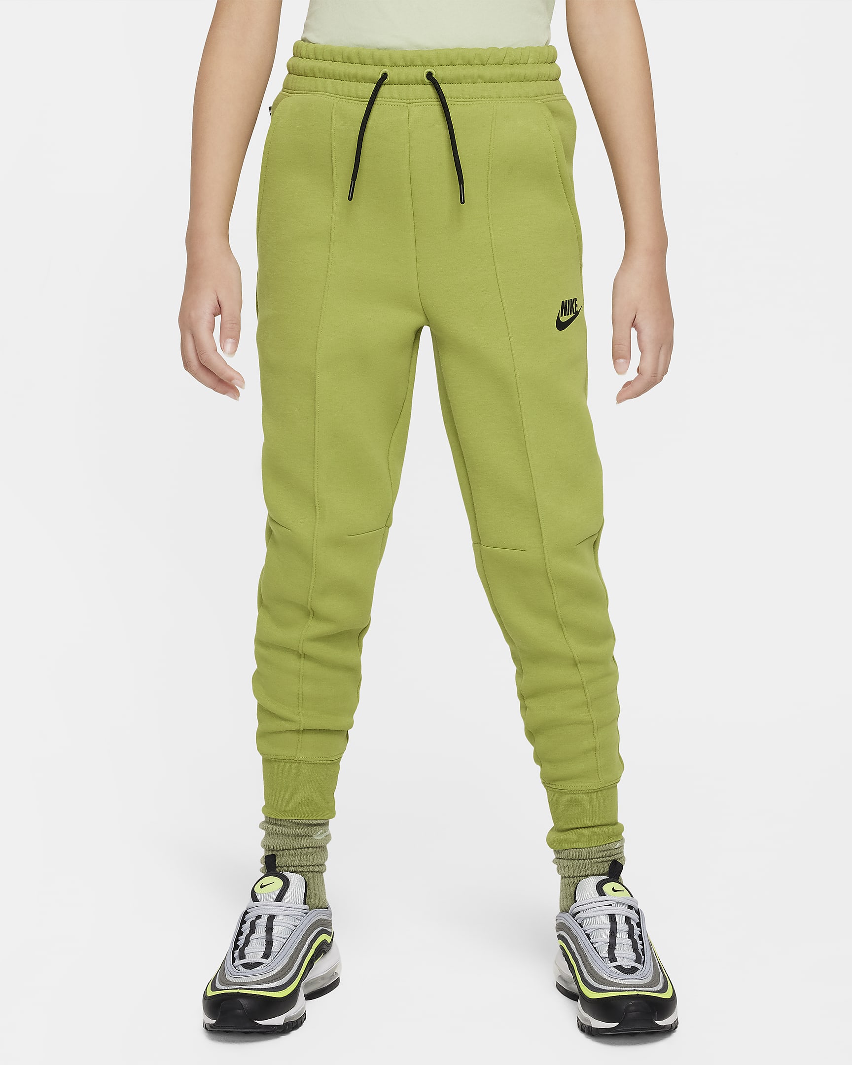 Nike Sportswear Tech Fleece Big Kids' (Girls') Joggers - Pear/Black/Black