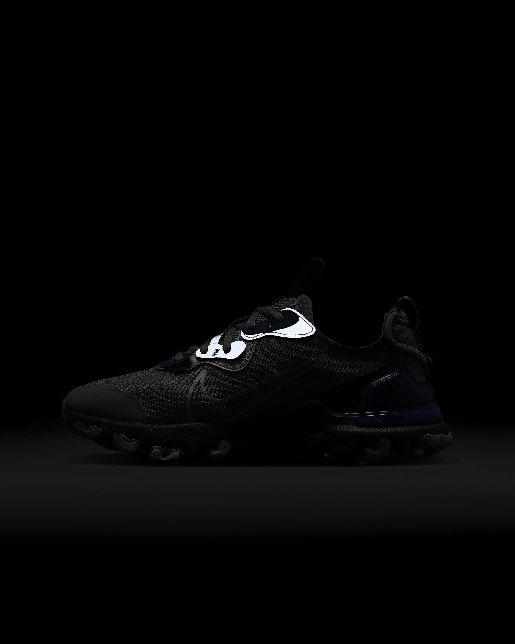 Chaussures Nike React Vision pour ado - Smoke Grey/Noir/Midnight Navy/Metallic Silver