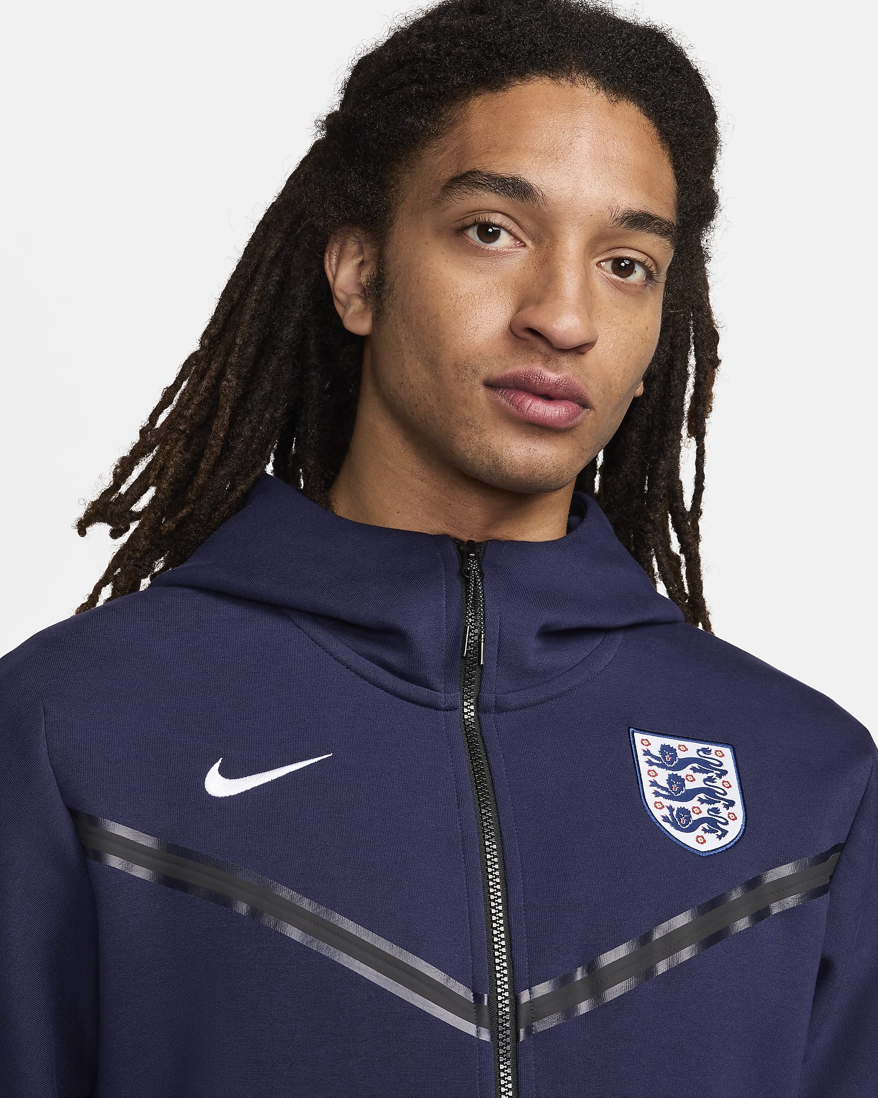 Sweat à capuche et zip Nike Football Angleterre Tech Fleece Windrunner pour homme - Purple Ink/Purple Ink/Blanc