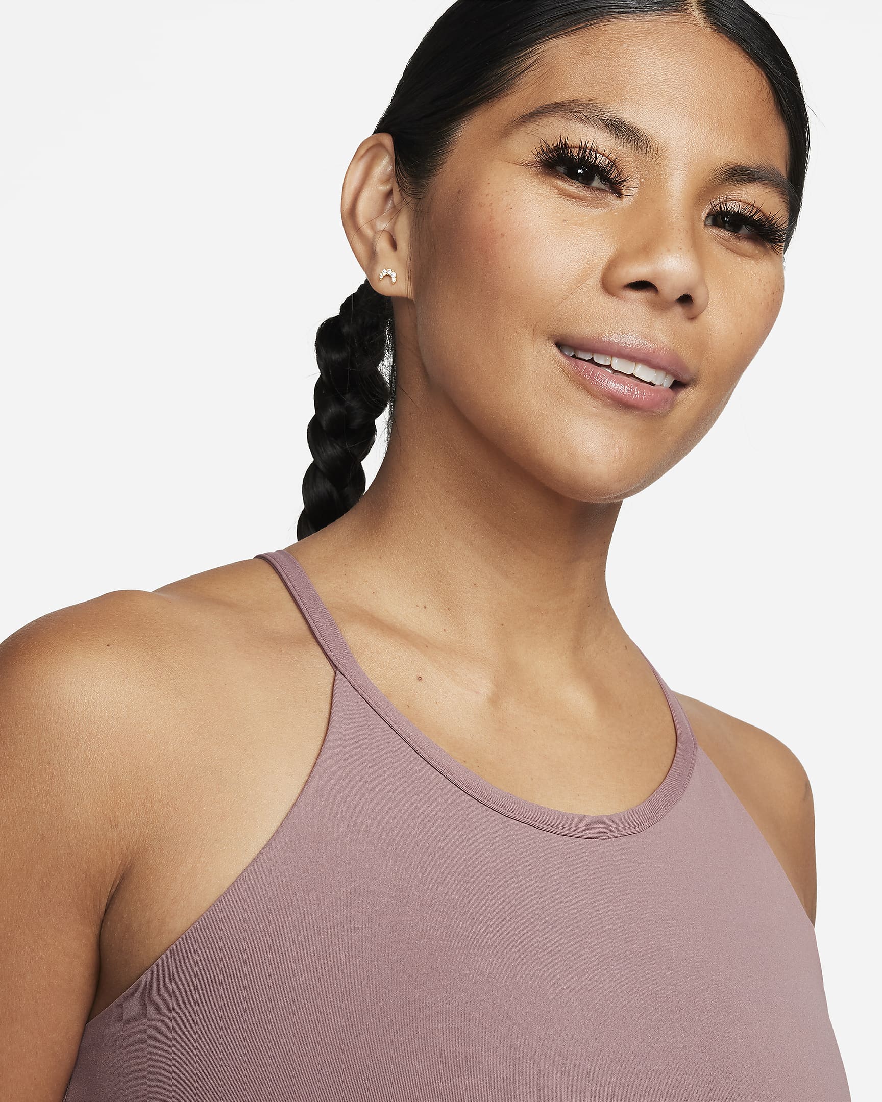 Nike Zenvy Women's Dri-FIT Tank Top - Smokey Mauve/White