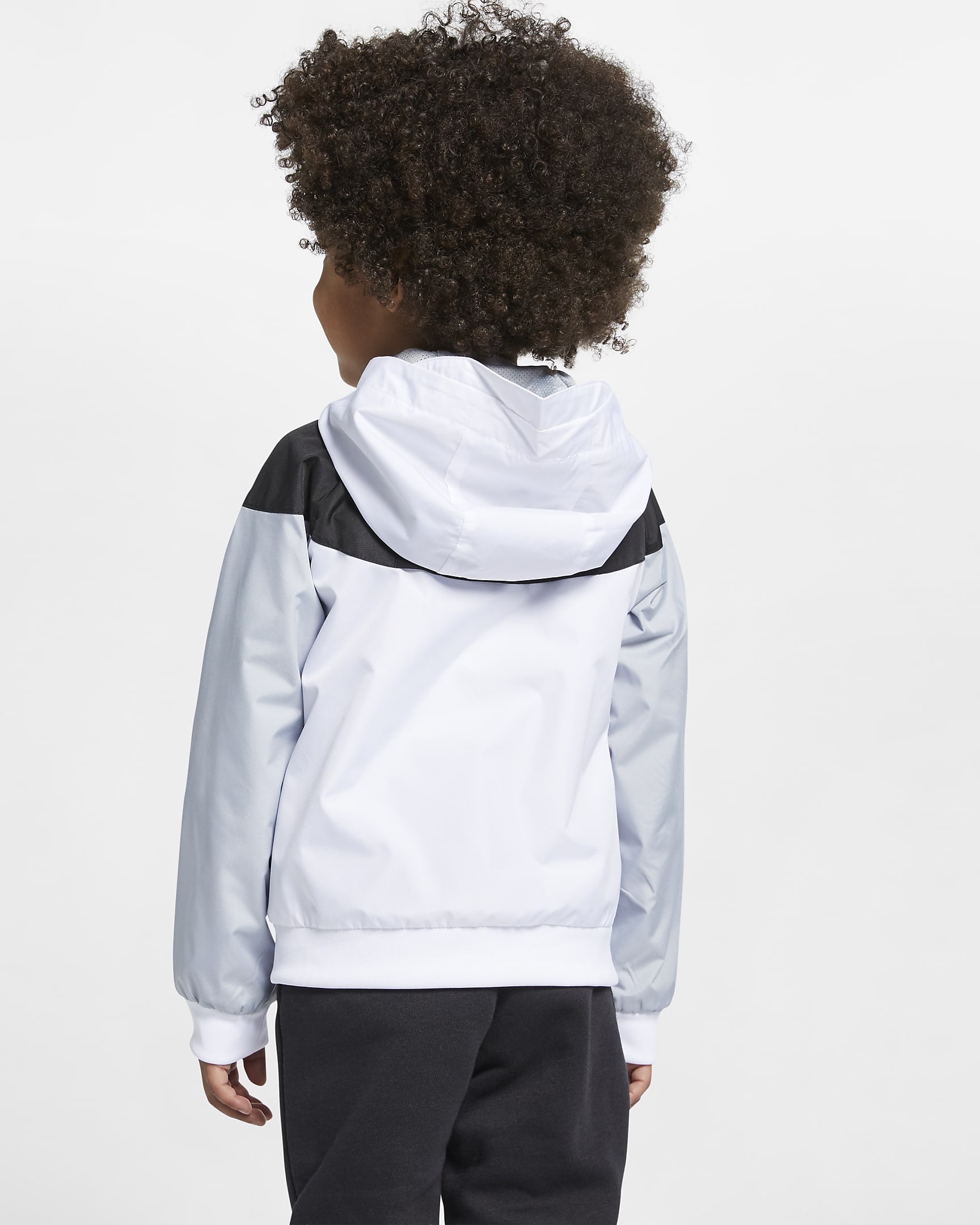 Chamarra infantil con cierre completo Nike Sportswear Windrunner - Blanco