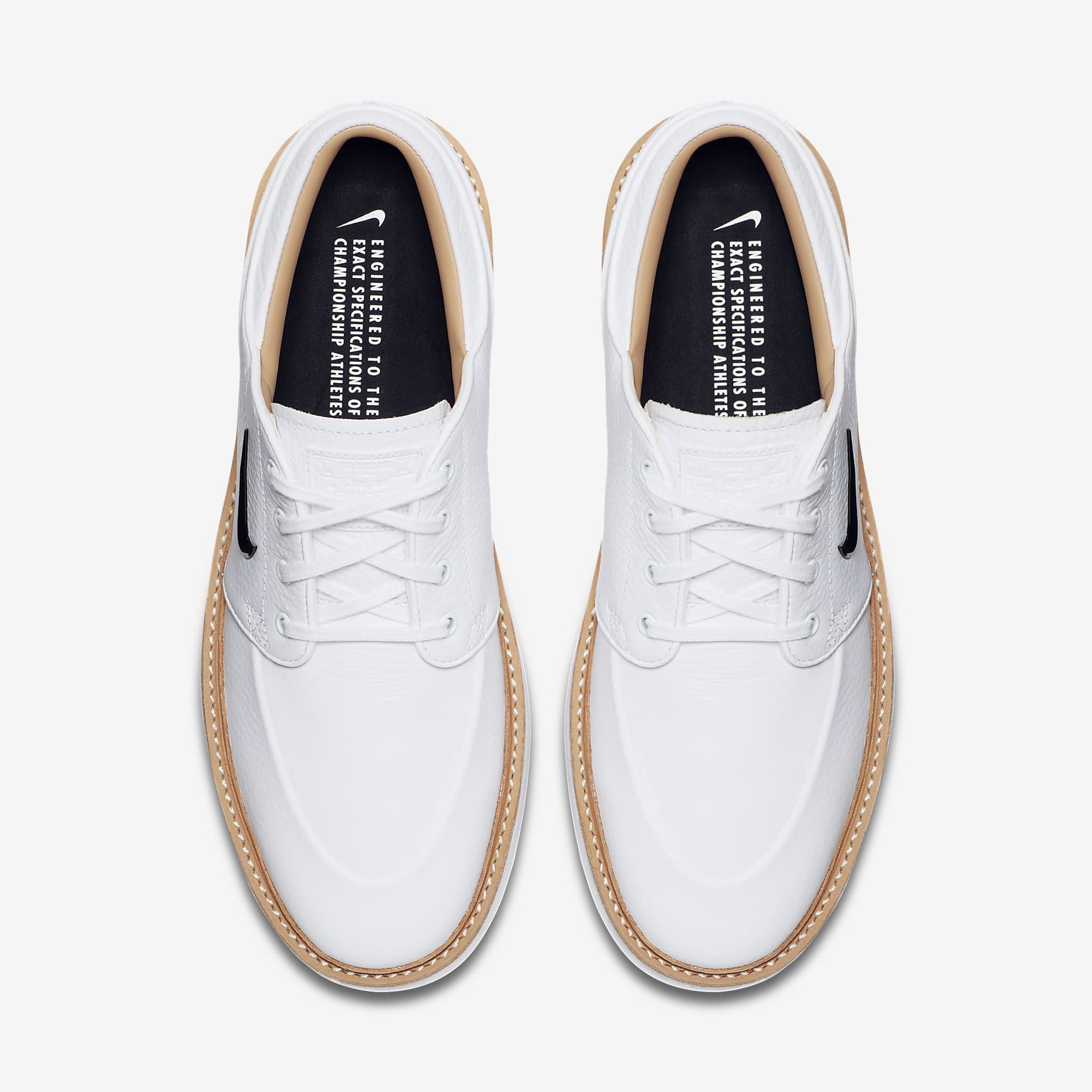 Calzado de golf para hombre Nike Janoski G Tour - Blanco/Tostado vachetta/Marrón medio goma/Negro