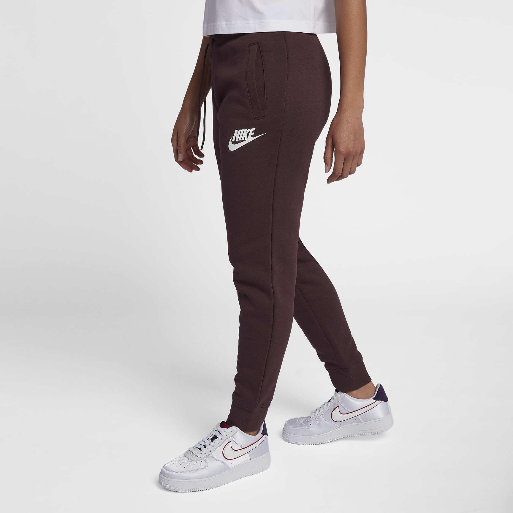 Nike Sportswear Rally Women's Trousers - Burgundy Crush/Burgundy Crush/White