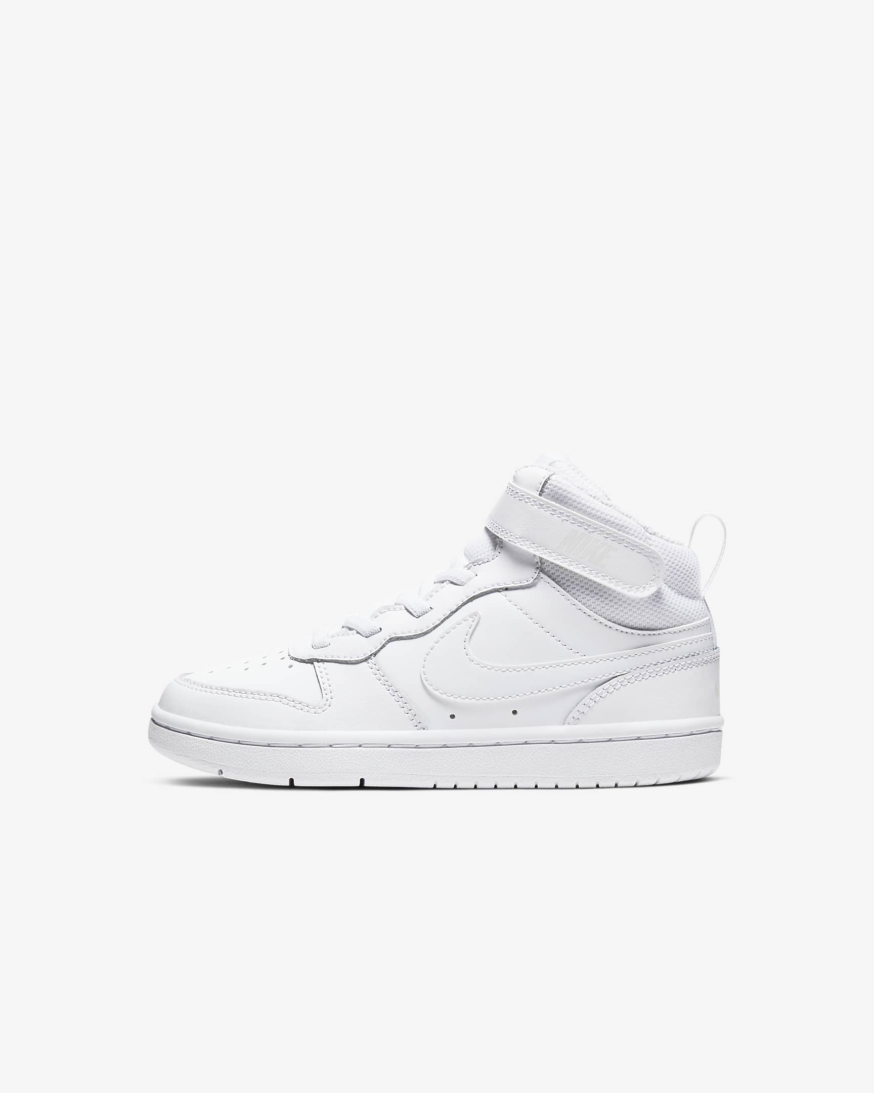 Tenis para niños de preescolar Nike Court Borough Mid 2 - Blanco/Blanco/Blanco