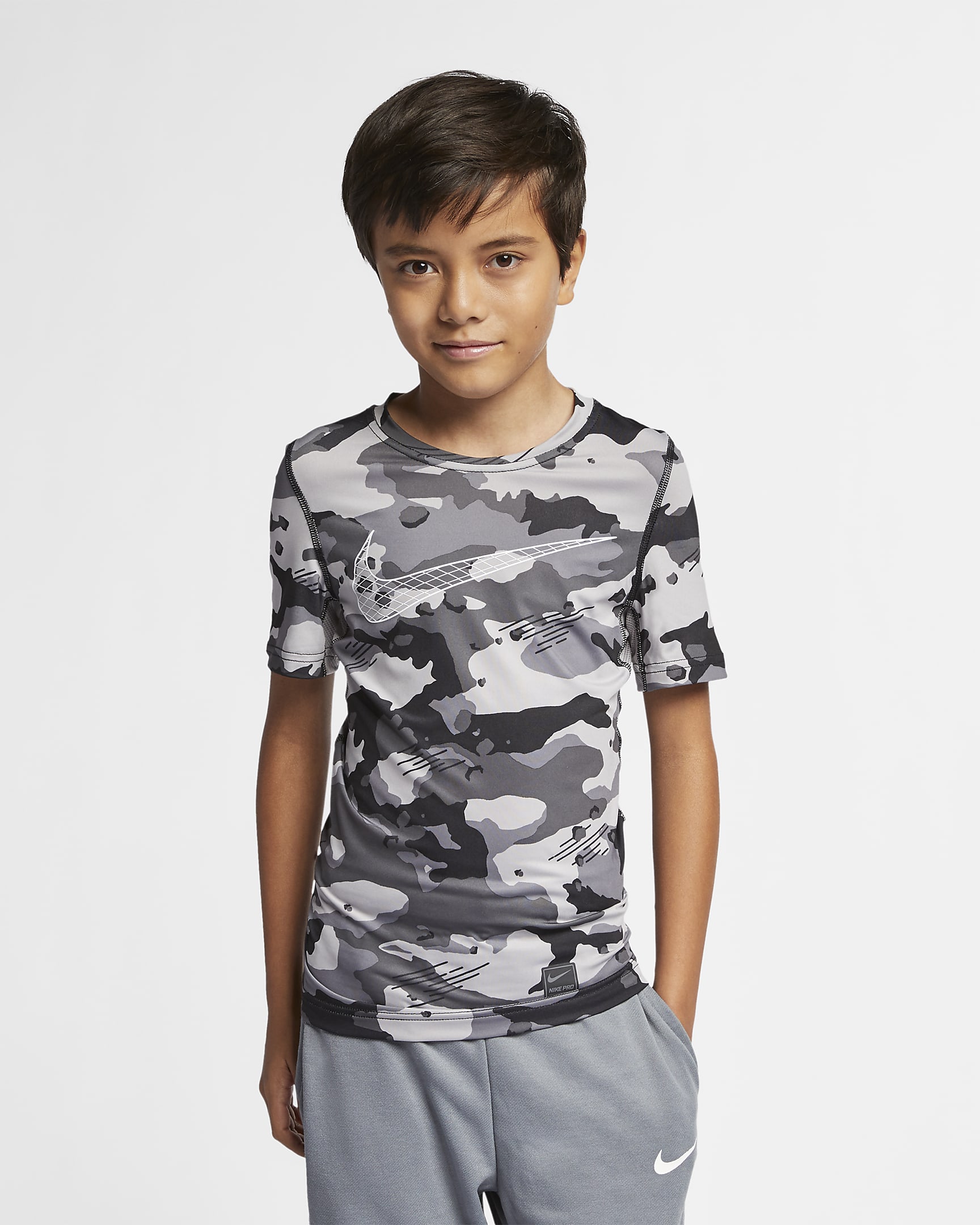 Nike Pro Boys' Short-Sleeve Camo Top. Nike ZA