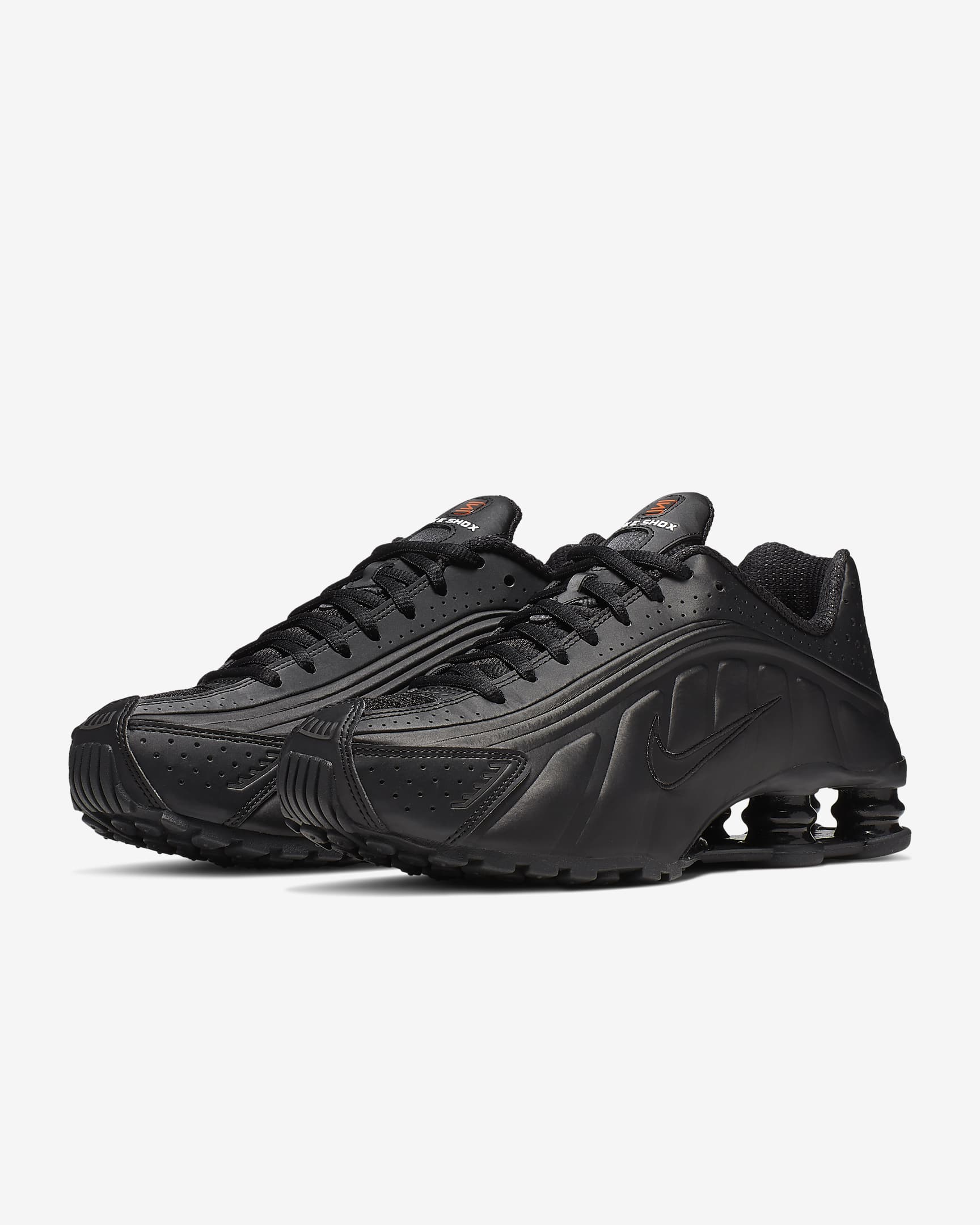 Nike Shox R4 Shoes - Black/Black/Max Orange/Black