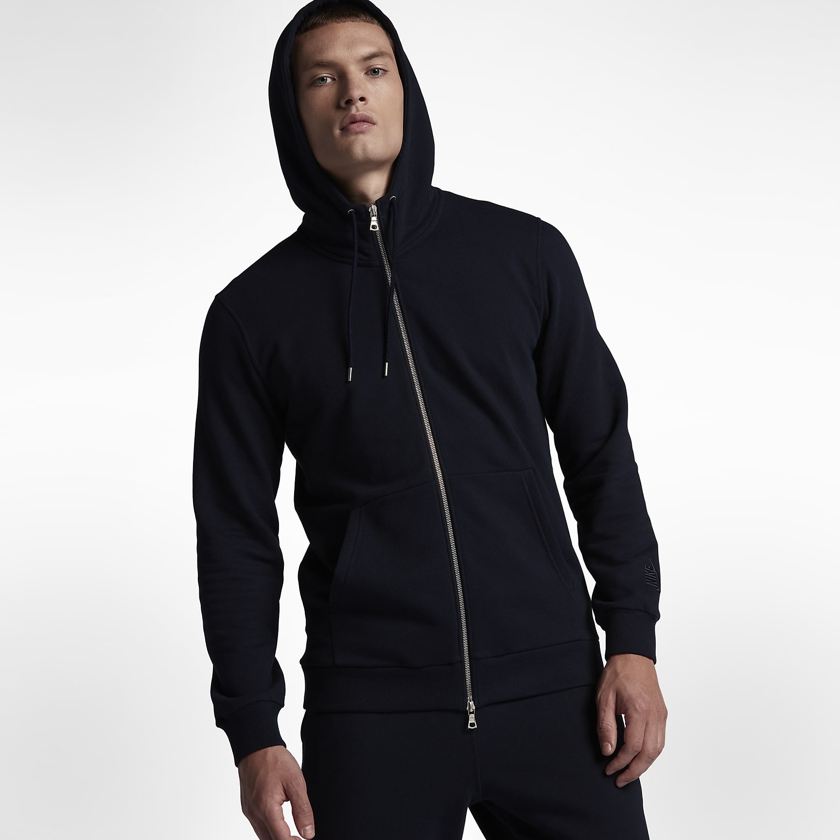 Felpa con cappuccio NikeLab Made In Italy Full Zip - Uomo - Dark Obsidian/Dark Obsidian