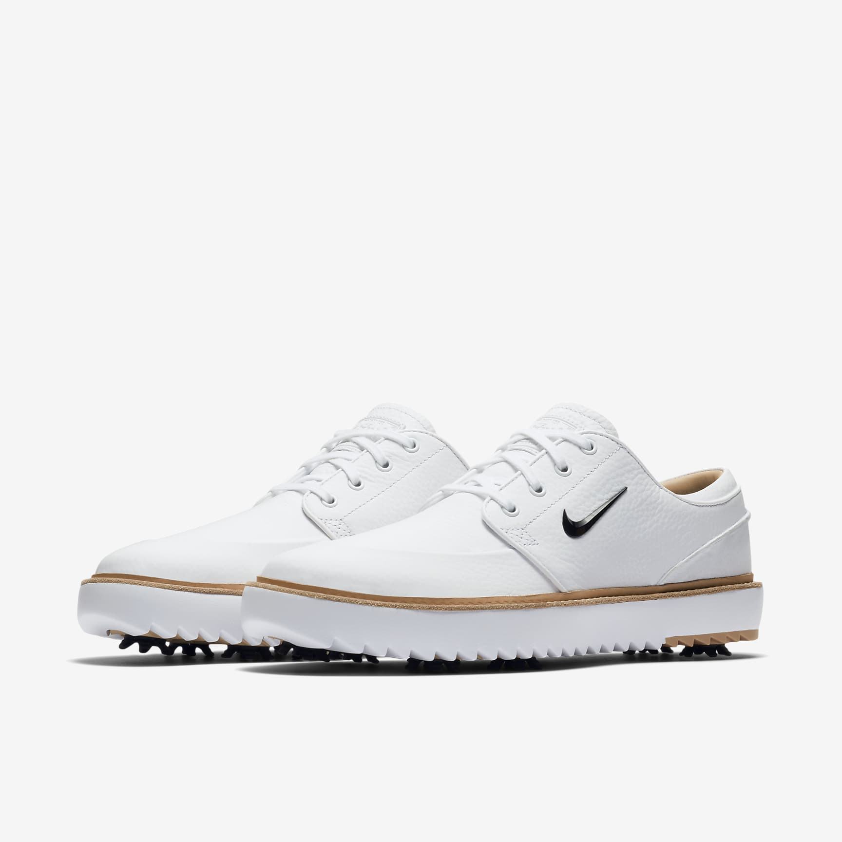 Calzado de golf para hombre Nike Janoski G Tour - Blanco/Tostado vachetta/Marrón medio goma/Negro