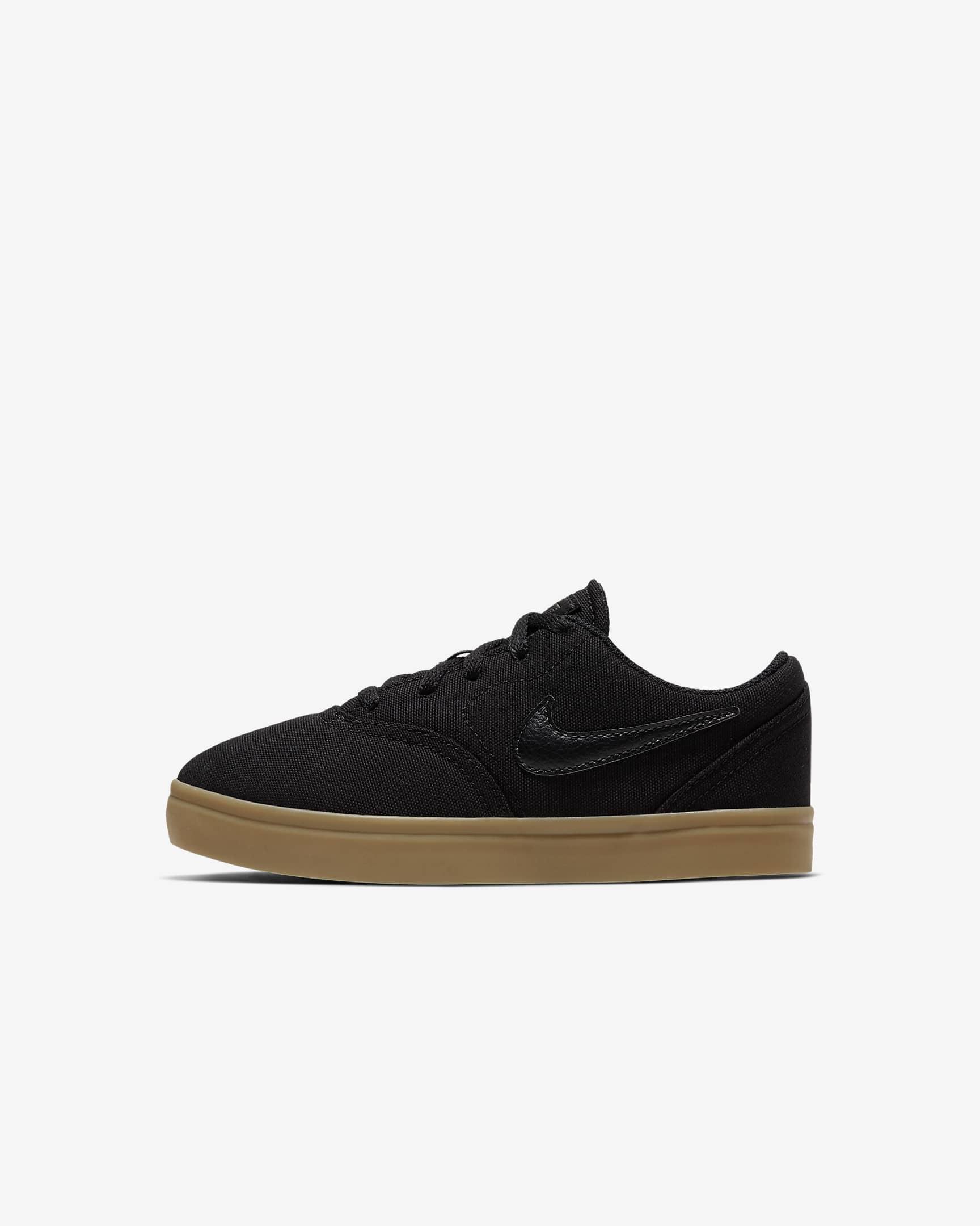 Tenis de skateboarding para niños talla pequeña Nike SB Check Canvas - Negro/Marrón claro goma/Negro