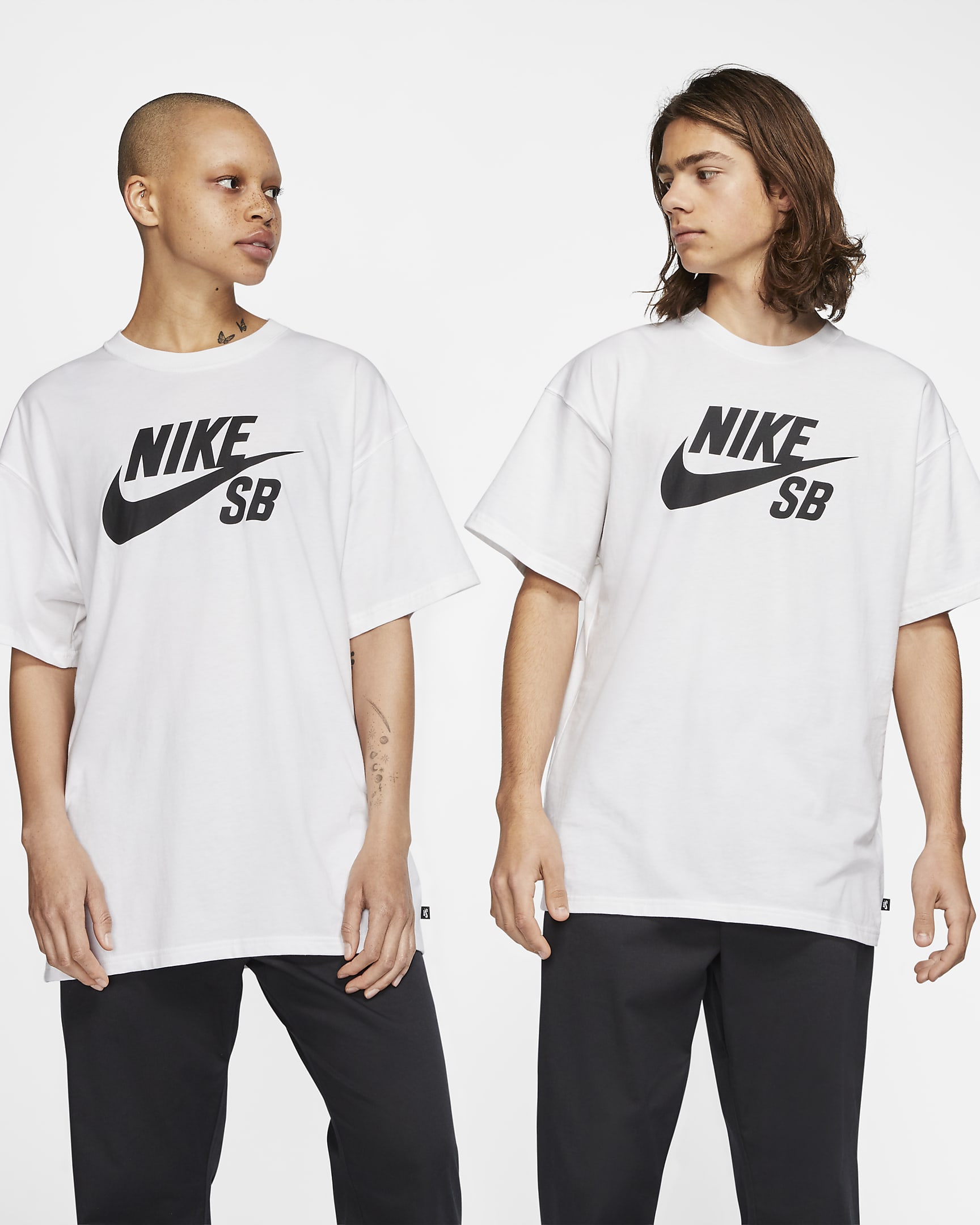 T-Shirt skateboarding με λογότυπο Nike SB - Λευκό/Μαύρο