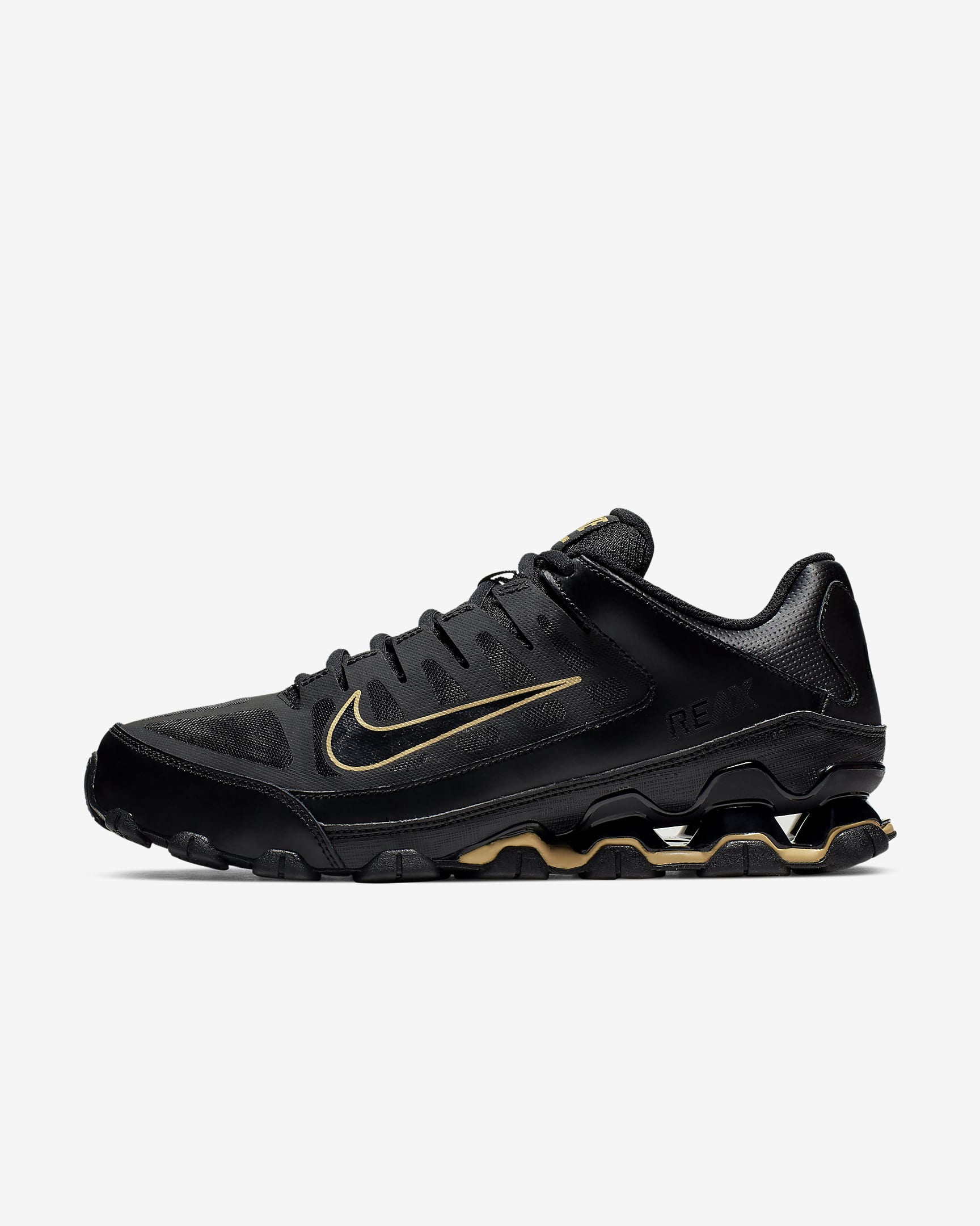 Nike Reax 8 TR Men's Workout Shoes - Black/Black/Metallic Gold