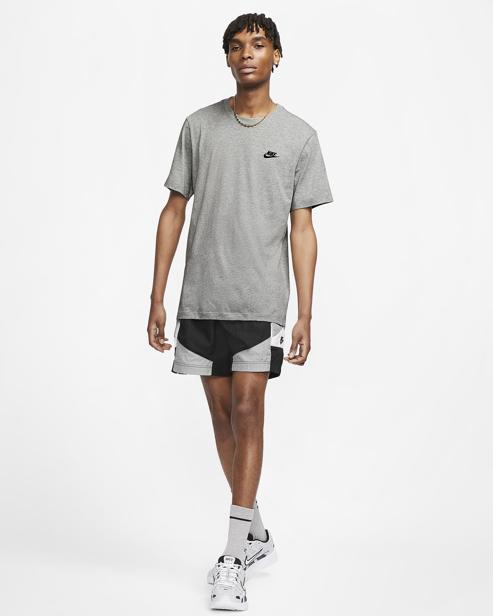 Nike Sportswear Club T-skjorte til herre - Dark Grey Heather/Svart