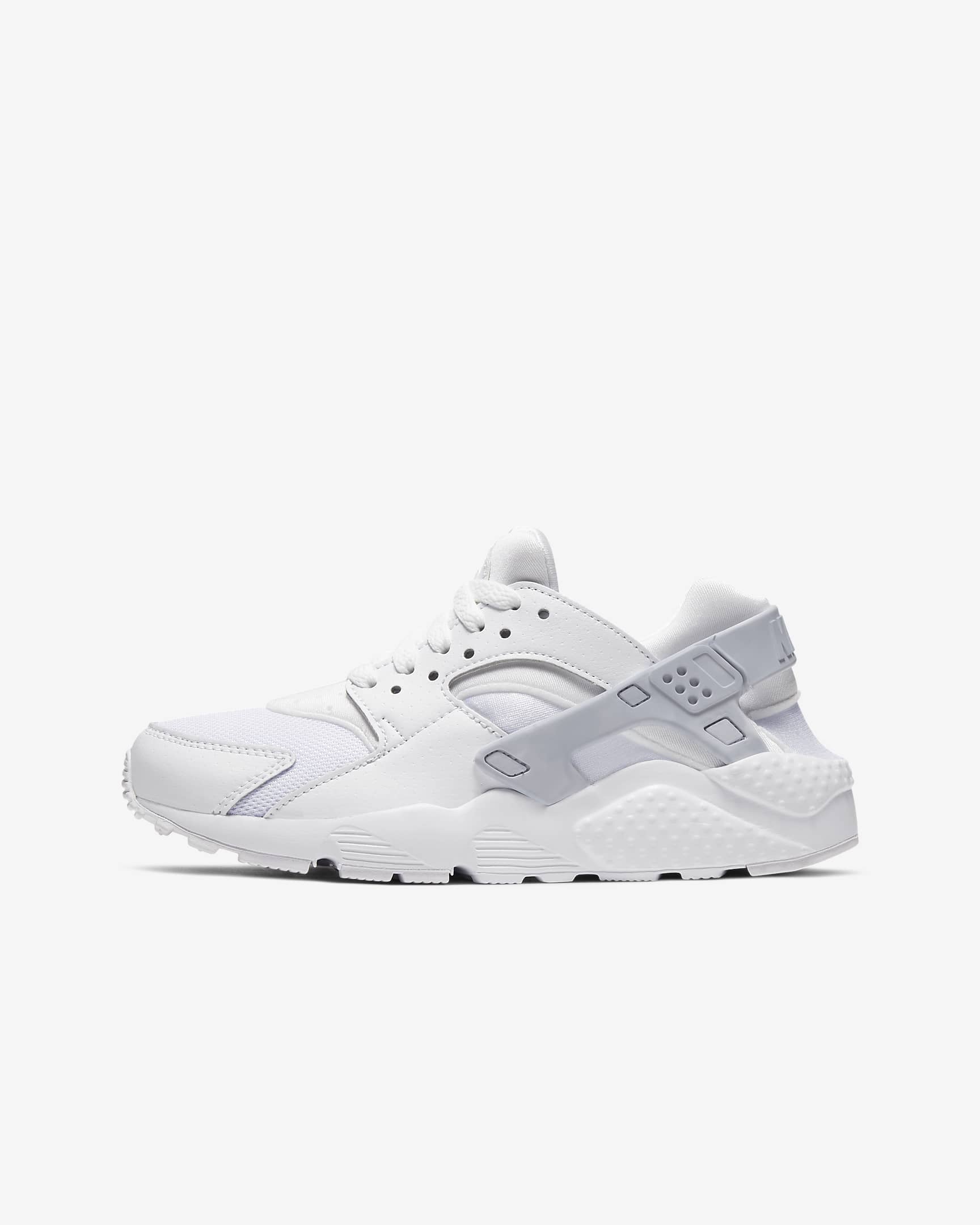 Nike Huarache Run Big Kids' Shoes - White/Pure Platinum/White