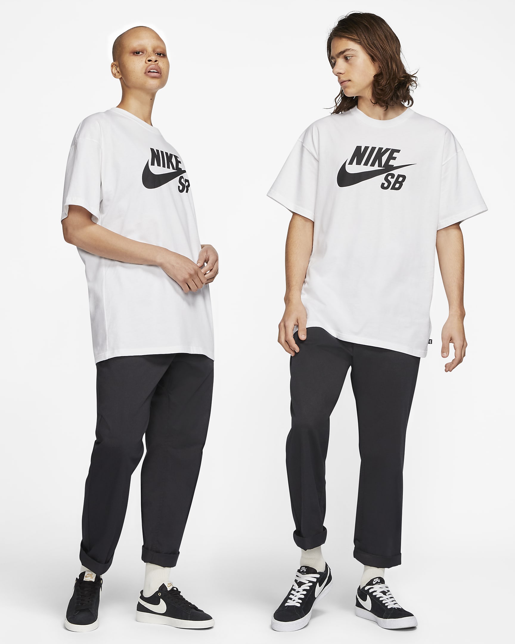 Skateboard-t-shirt Nike SB Logo - Vit/Svart