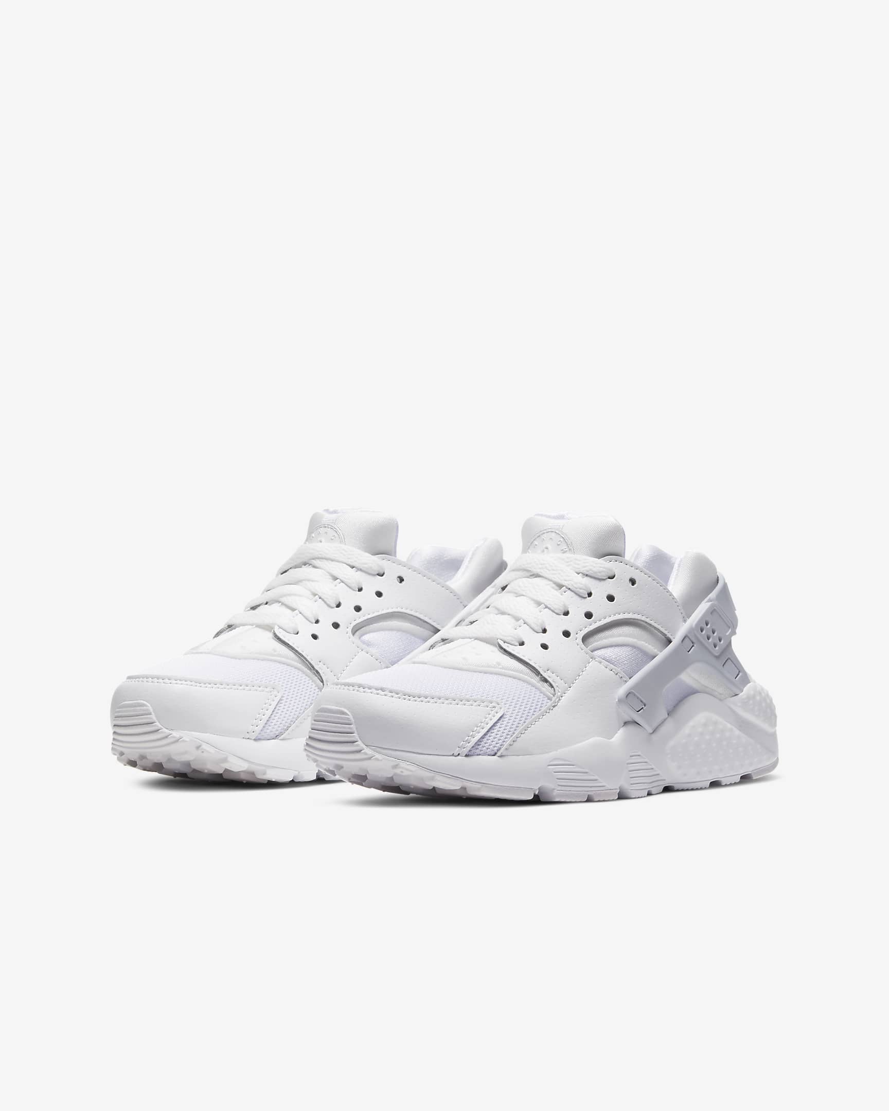 Nike Huarache Run Big Kids' Shoes - White/Pure Platinum/White