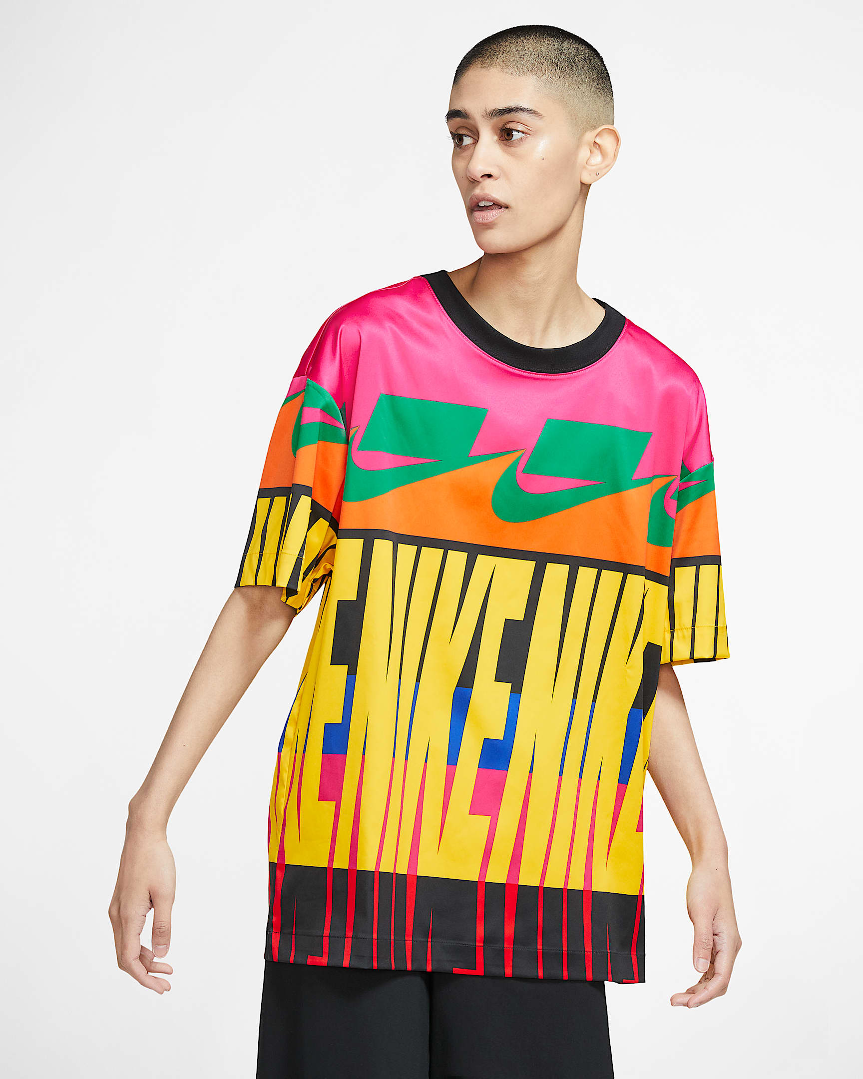 Nike Sportswear NSW Women's Short-Sleeve Printed Top - Speed Yellow/Black