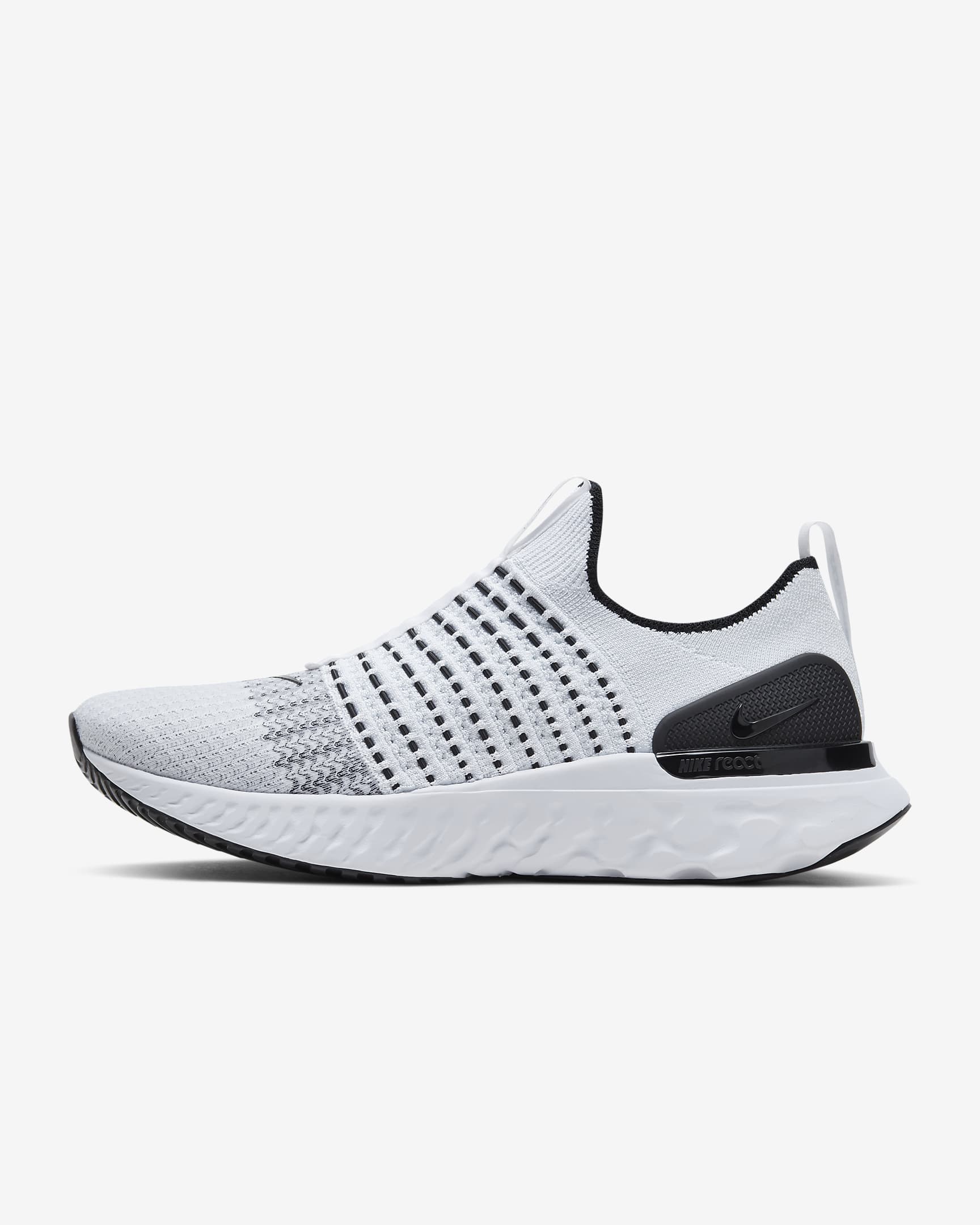 Nike React Phantom Run Flyknit 2 Men's Road Running Shoes - True White/Black/Pure Platinum/White