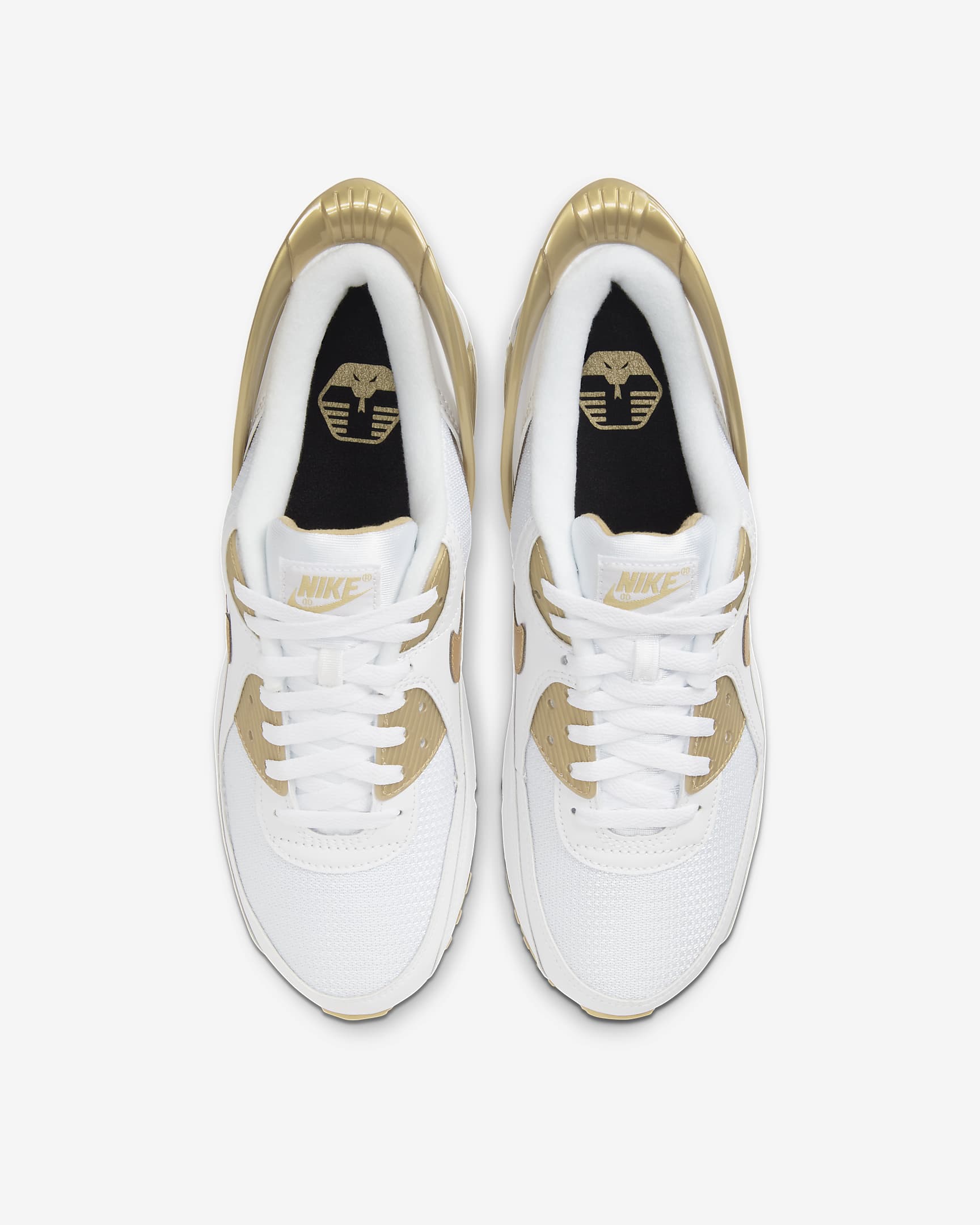 Nike Air Max 90 FlyEase Shoe - White/White/Black/Metallic Gold