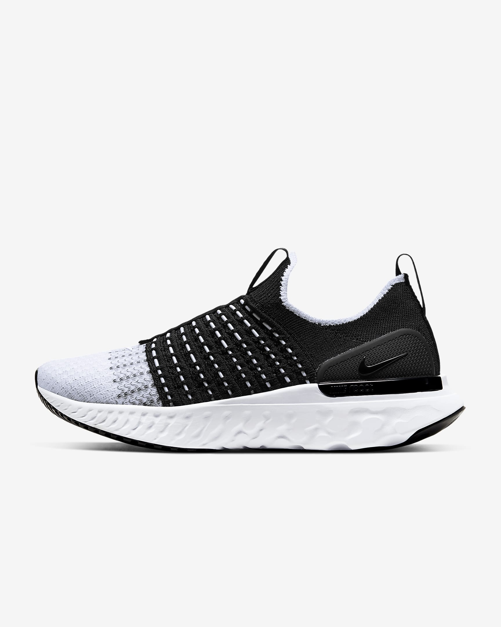 Nike React Phantom Run Flyknit 2 Women's Road Running Shoes - Black/White