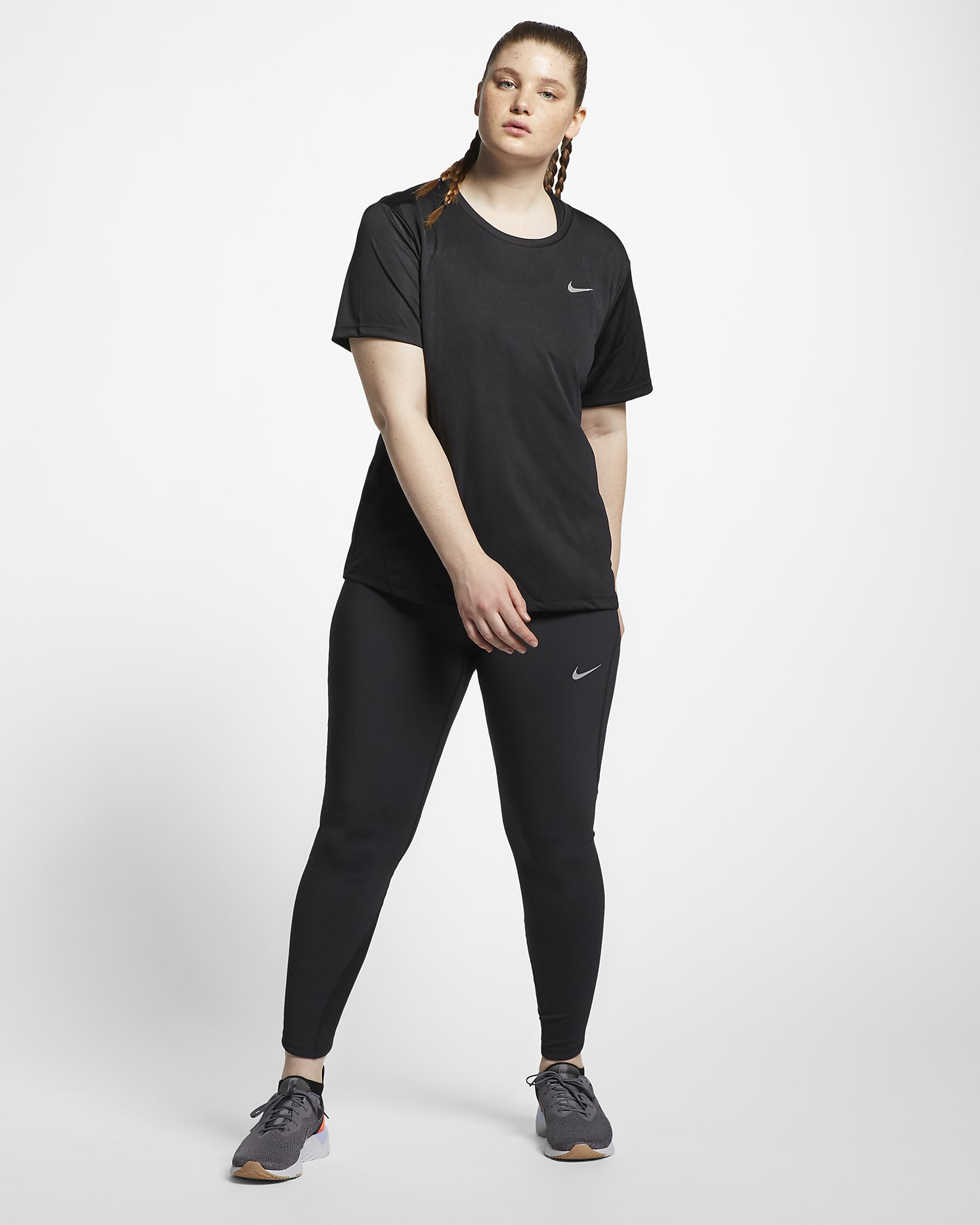 Nike Miler Women's ShortSleeve Running Top (Plus size). Nike FI