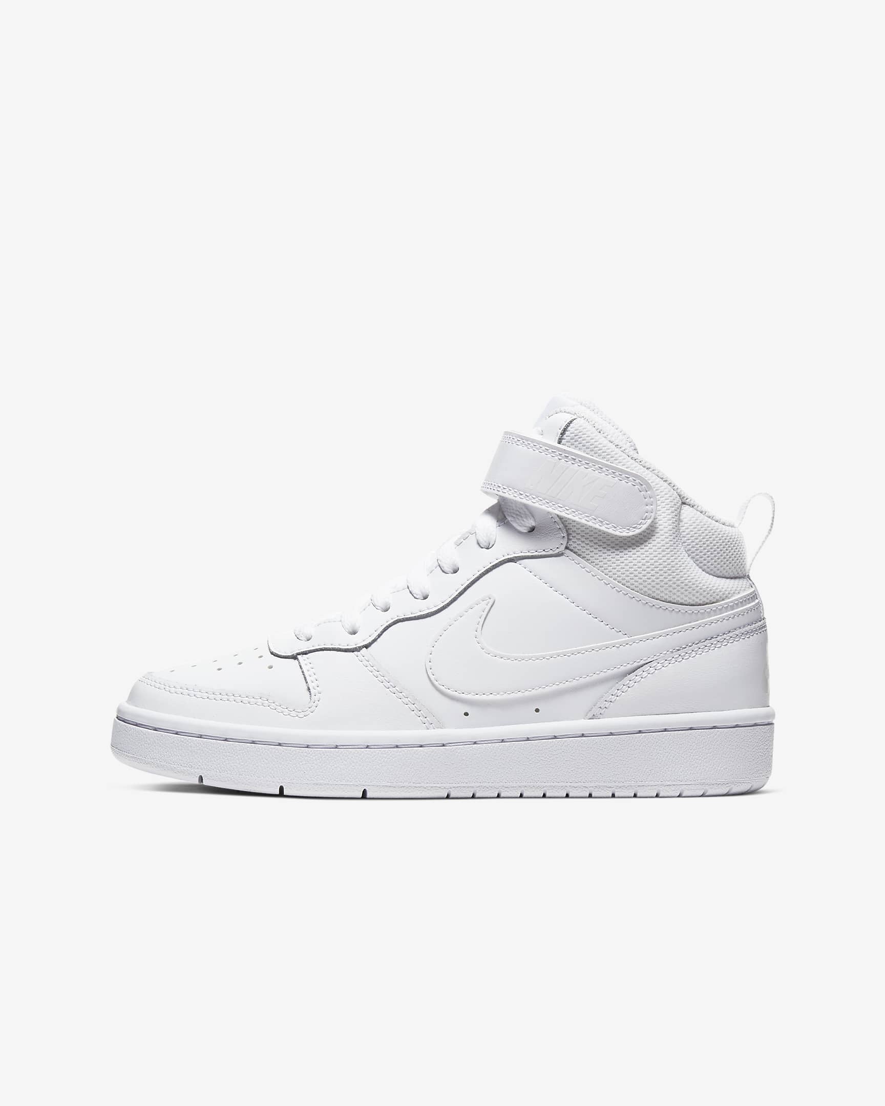 Nike Court Borough Mid 2 Older Kids' Shoes - White/White/White