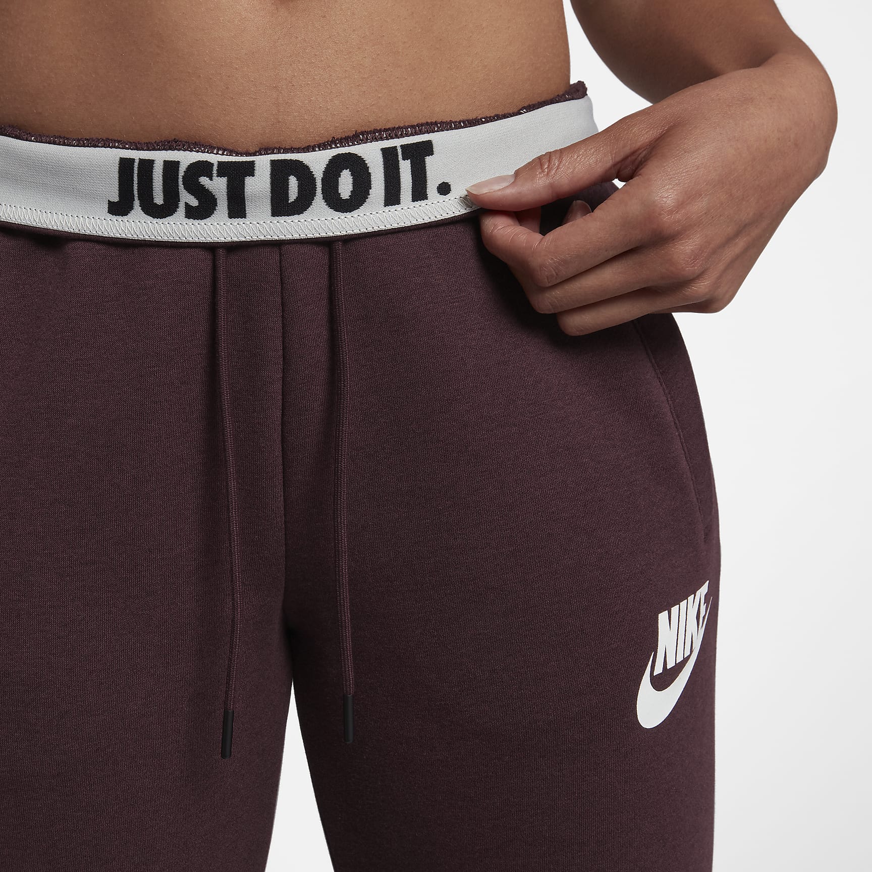 Nike Sportswear Rally Women's Trousers - Burgundy Crush/Burgundy Crush/White