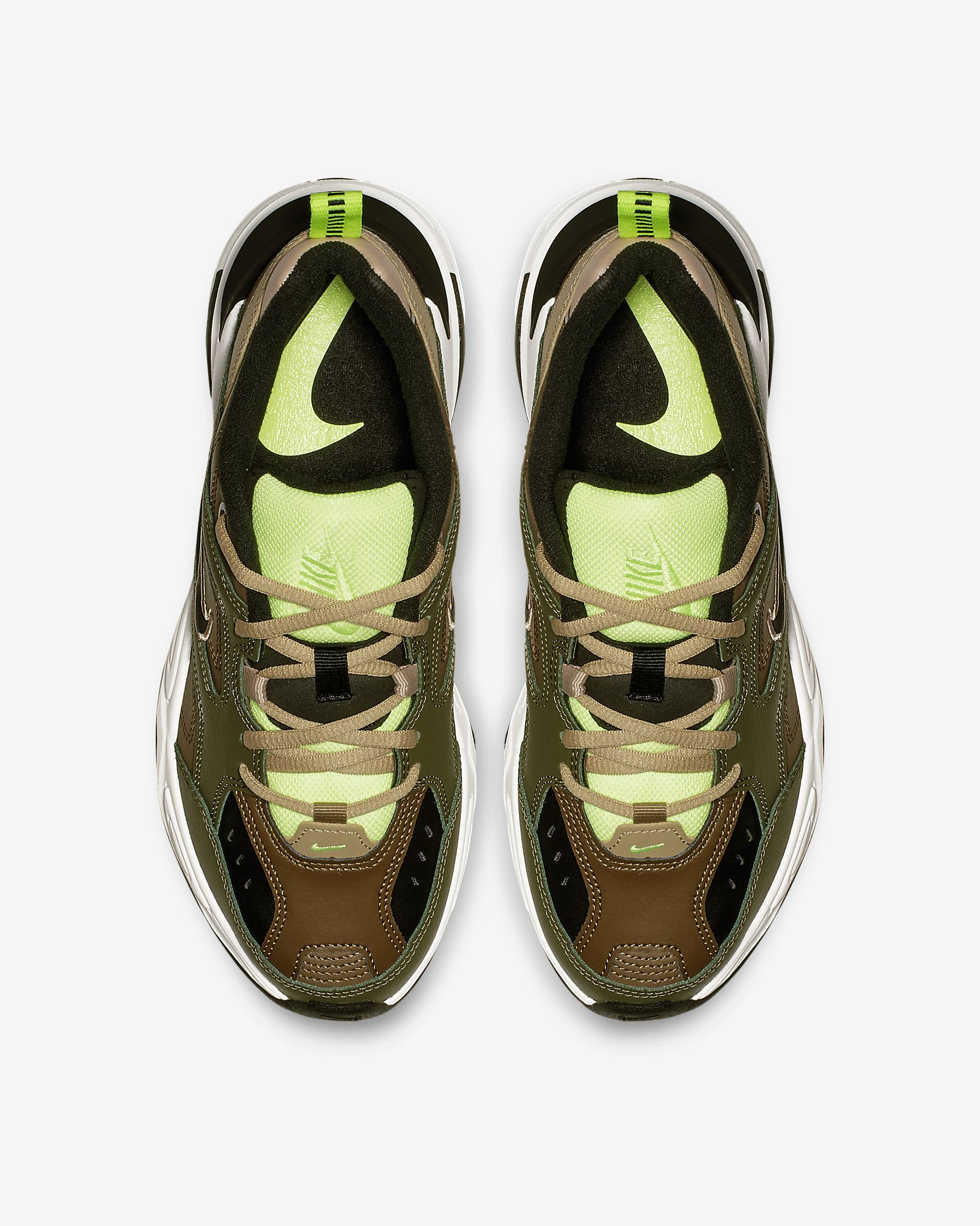 Nike M2K Tekno-sko til kvinder - Medium Olive/Yukon Brown/Parachute Beige/sort